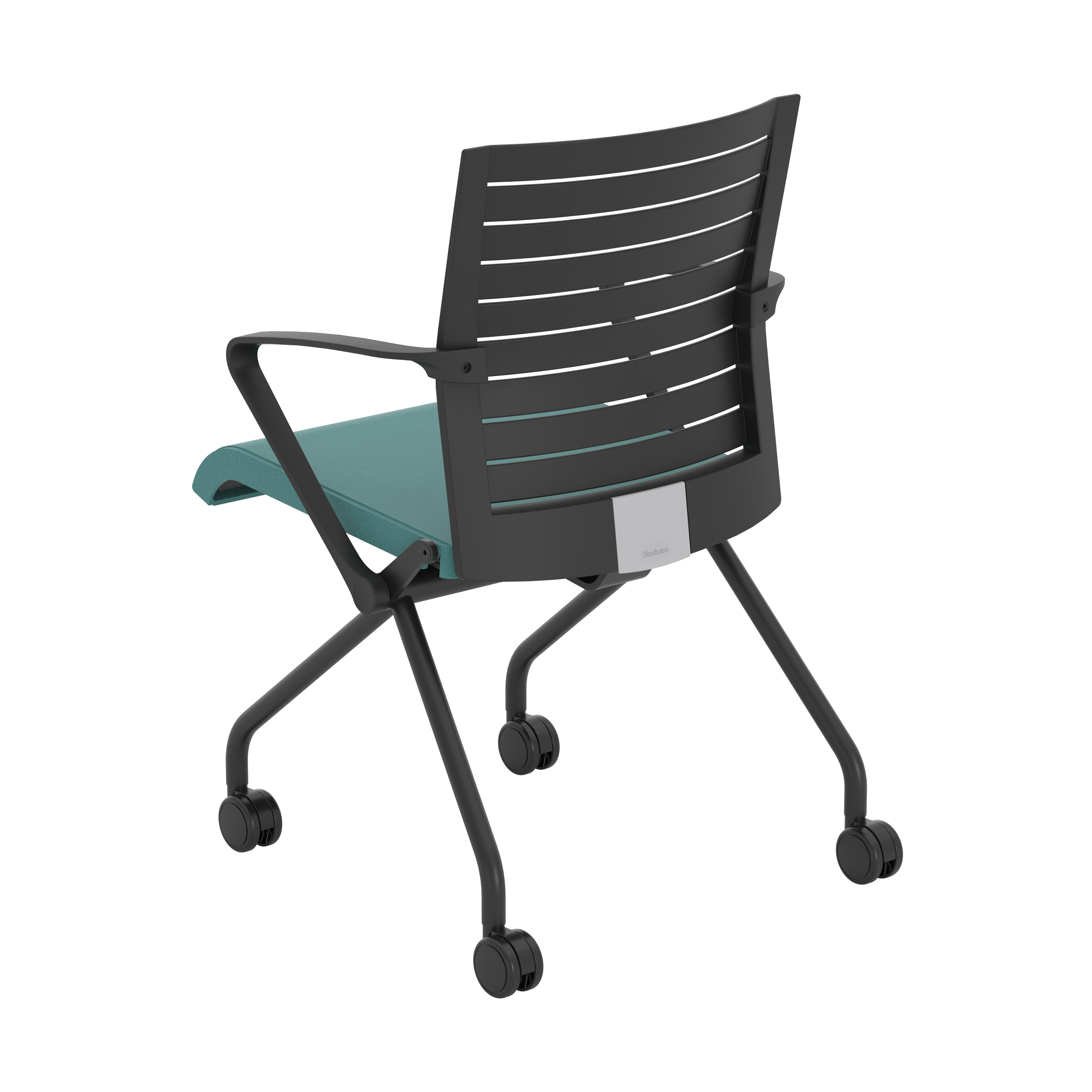 Fauteuil pliant Please - assise textile enduit - dossier polypropylène - piétement sur roulettes