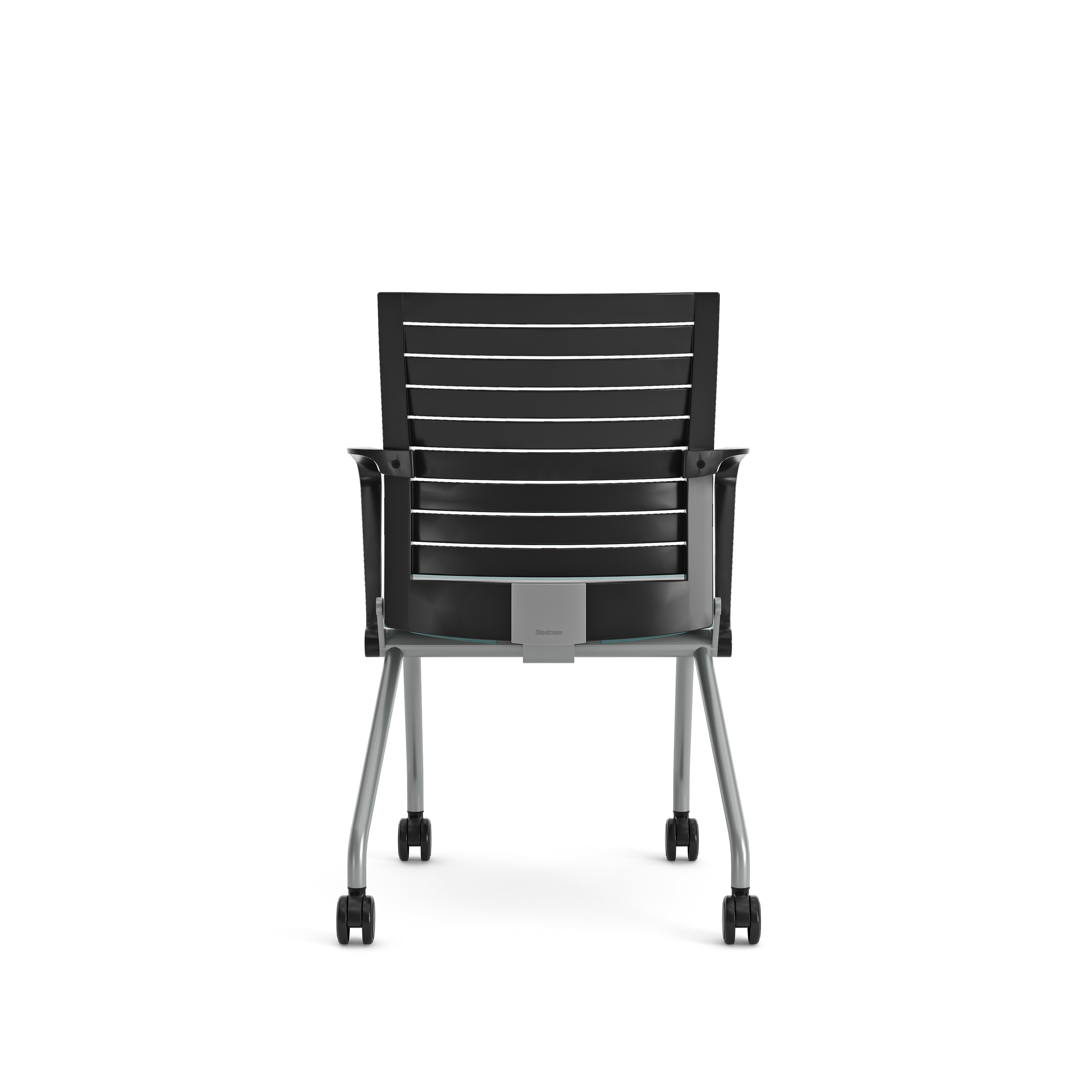 Fauteuil pliant Please - assise textile enduit - dossier polypropylène - piétement sur roulettes