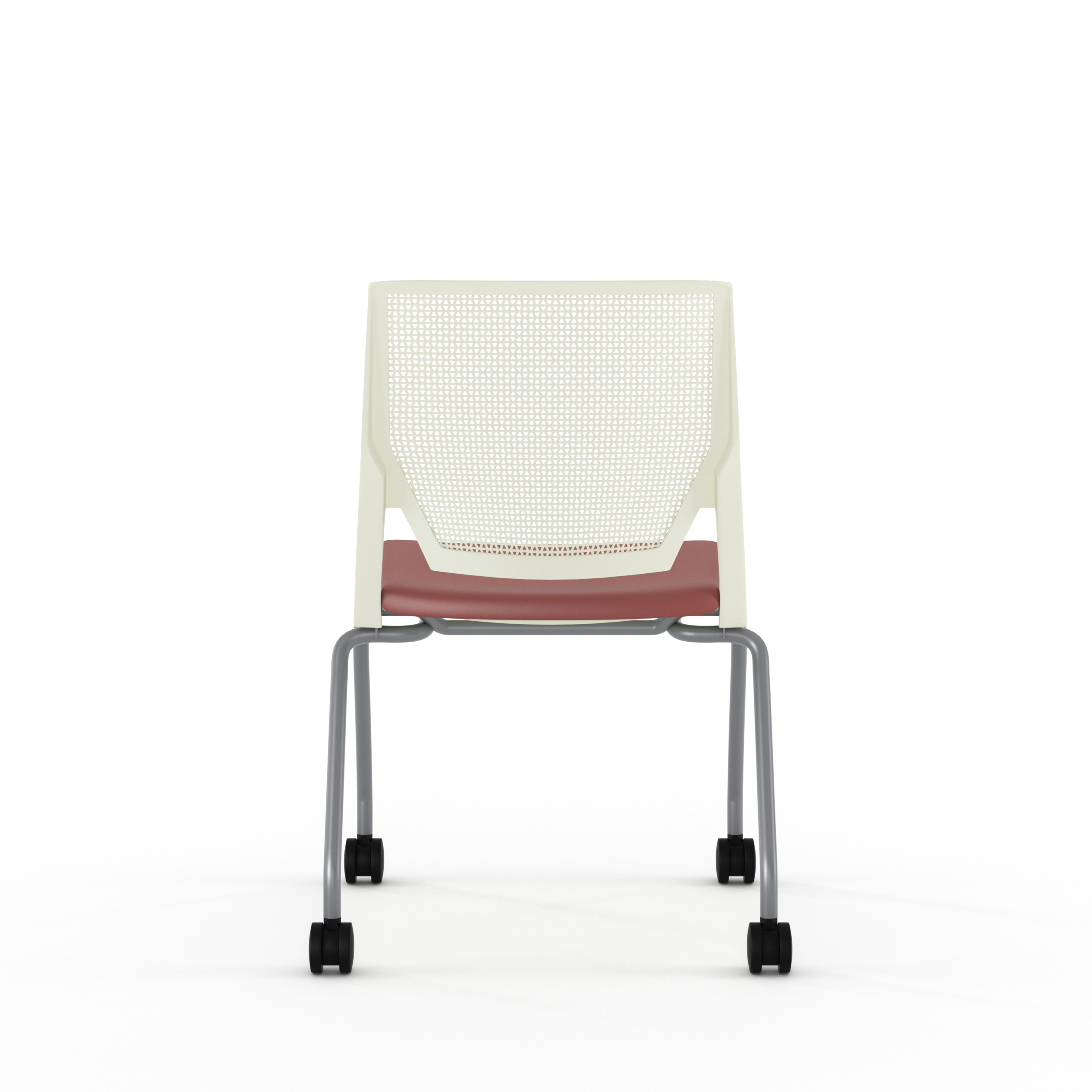 Chaise 4 pieds Véry - assise textile enduit - dossier polypropylène - piétement époxy sur roulettes