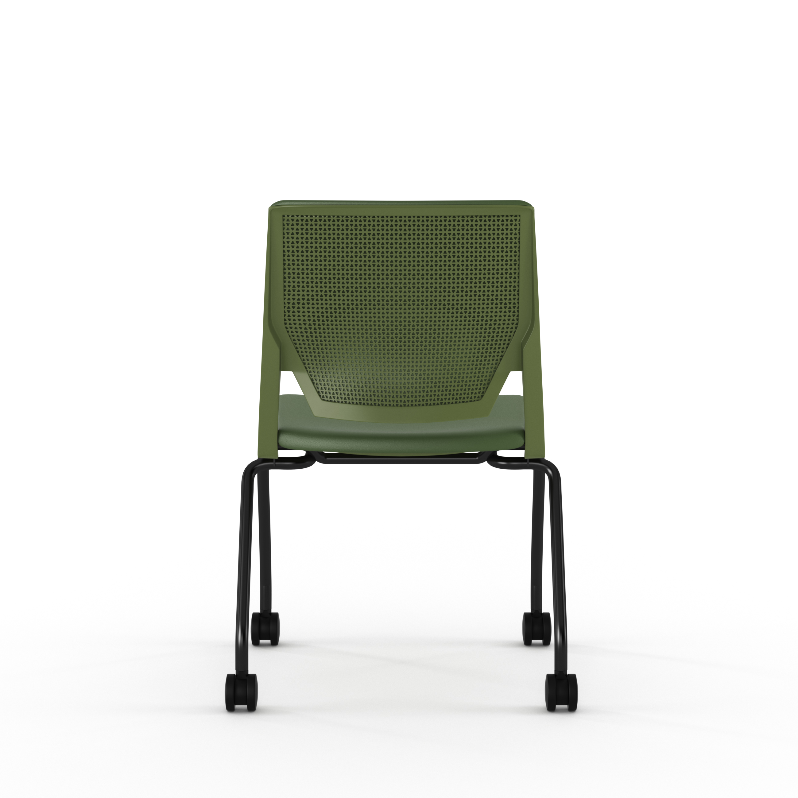 Chaise 4 pieds Véry - textile enduit - piétement époxy sur roulettes