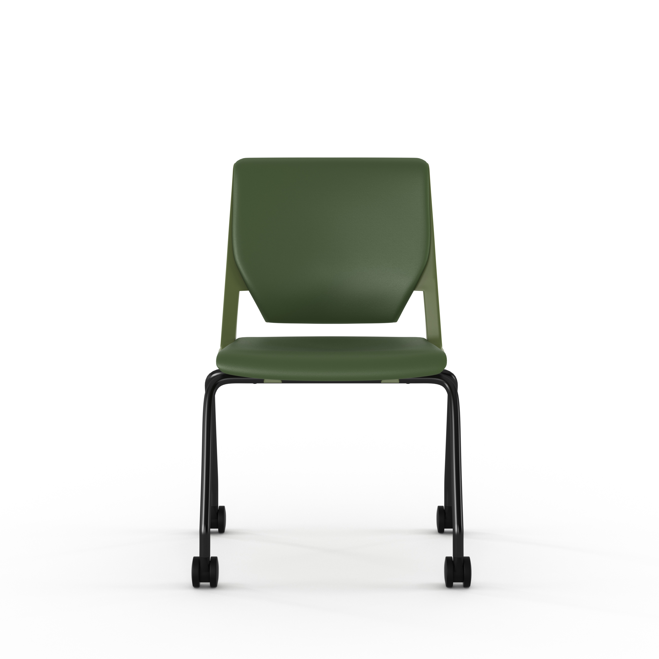 Chaise 4 pieds Véry - textile enduit - piétement époxy sur roulettes