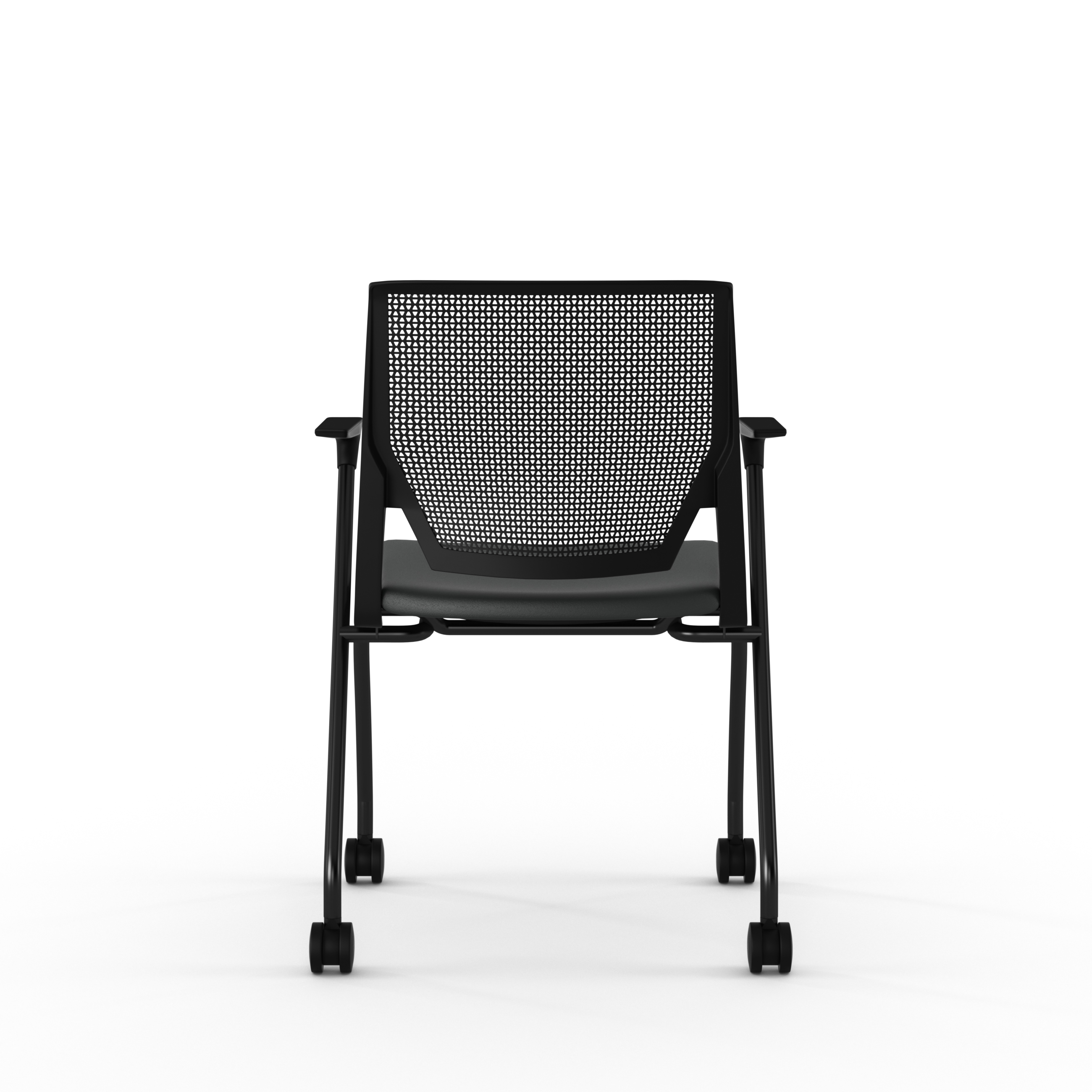 Fauteuil 4 pieds Véry - assise textile enduit - dossier polypropylène - piétement époxy sur roulettes