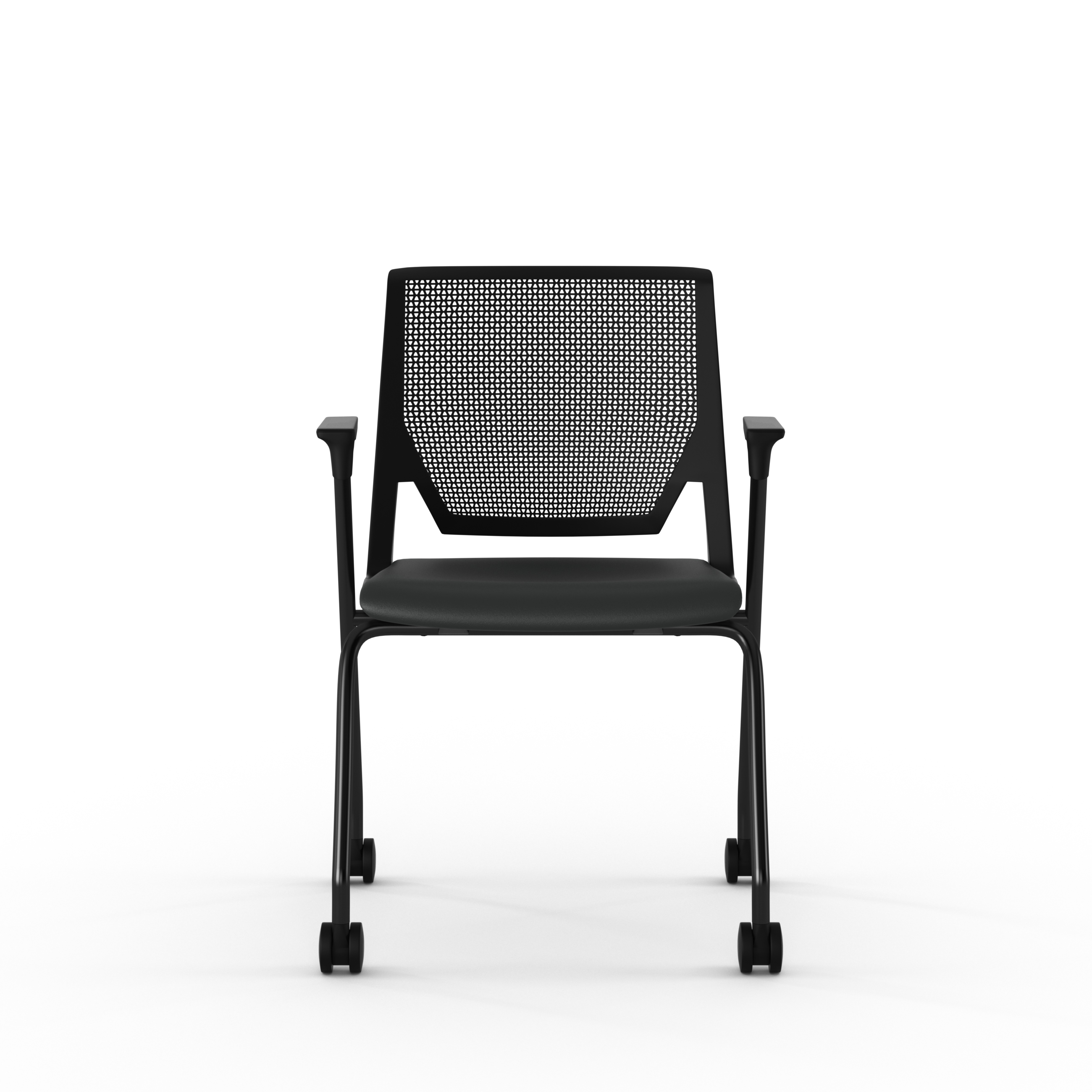 Fauteuil 4 pieds Véry - assise textile enduit - dossier polypropylène - piétement époxy sur roulettes