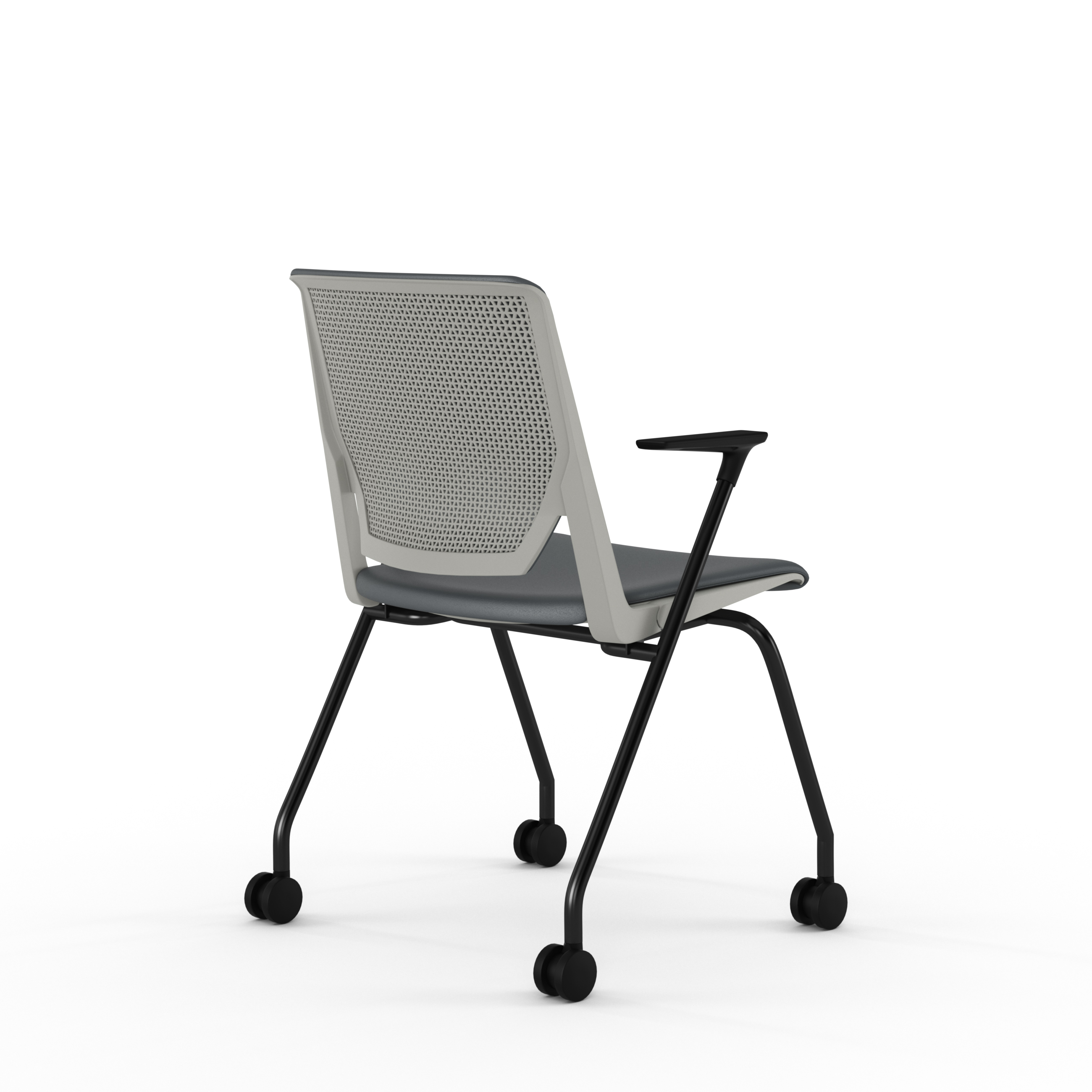 Fauteuil 4 pieds Véry - textile enduit - piétement époxy sur roulettes