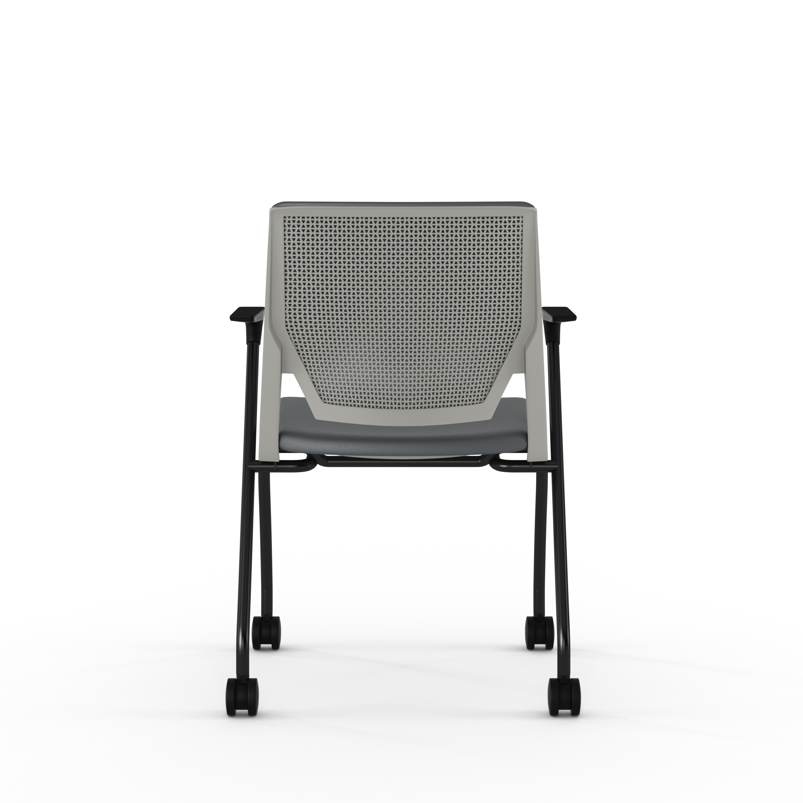 Fauteuil 4 pieds Véry - textile enduit - piétement époxy sur roulettes