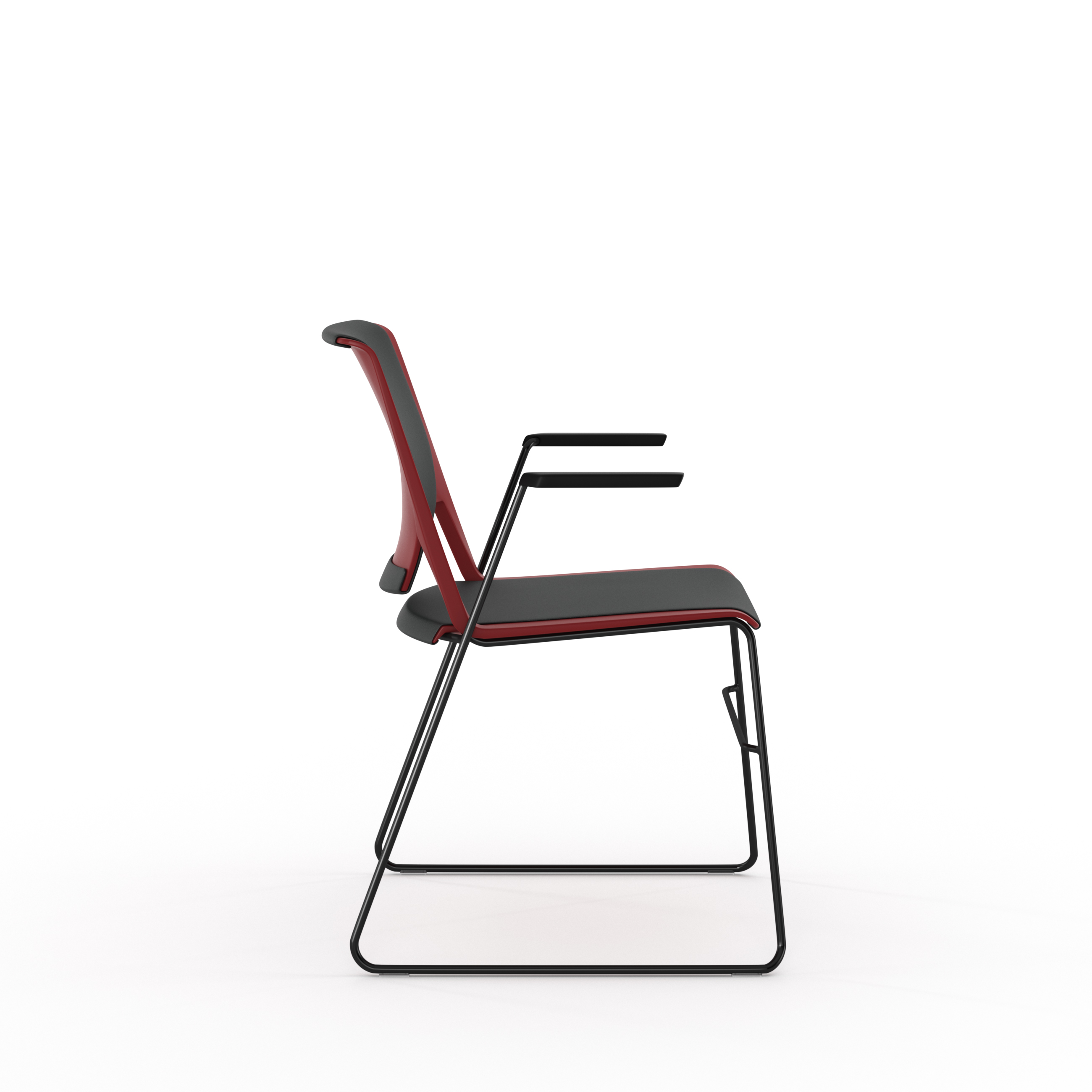 Fauteuil traineau Véry - textile enduit - piétement époxy