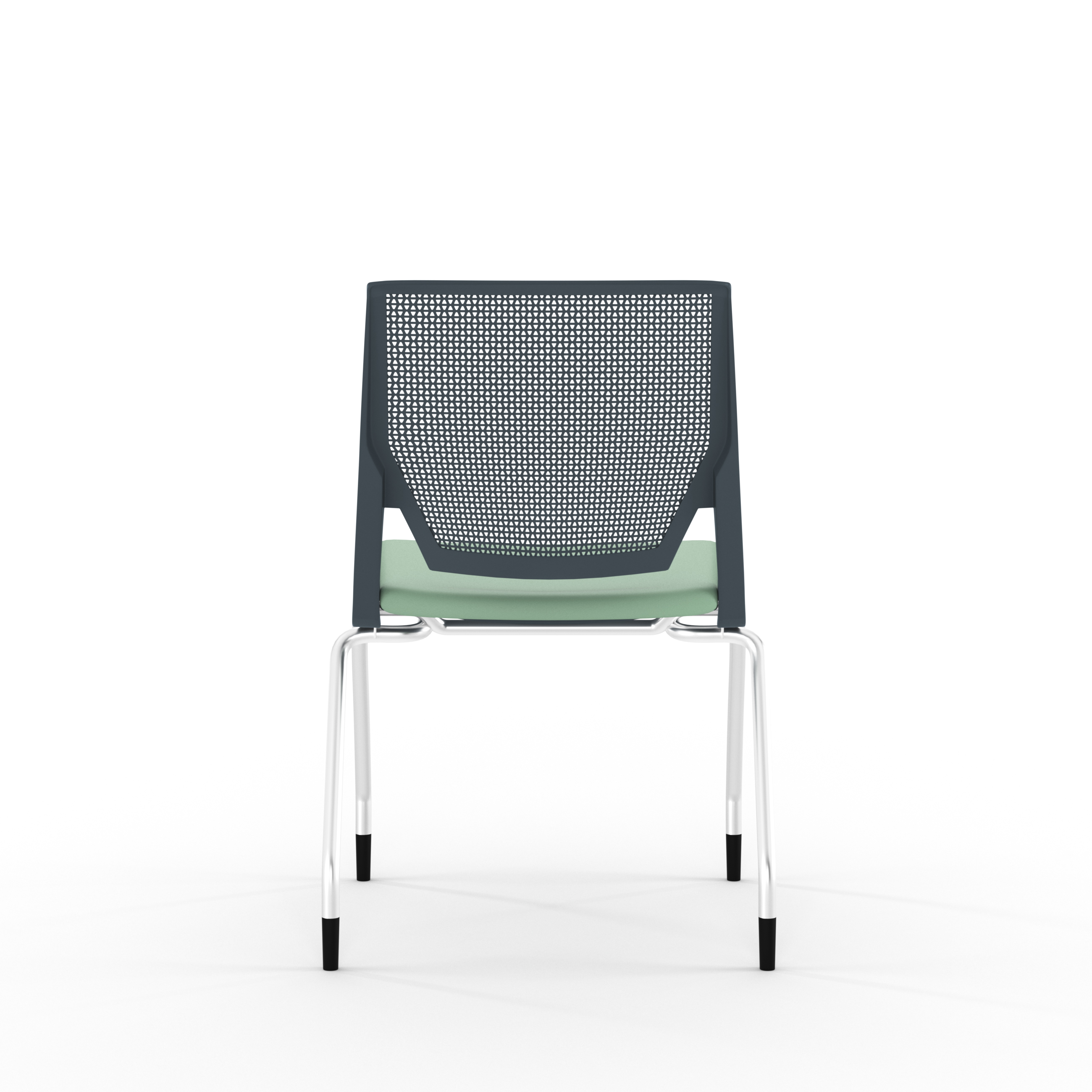 Chaise 4 pieds Véry - assise textile enduit - dossier polypropylène - piétement chrome