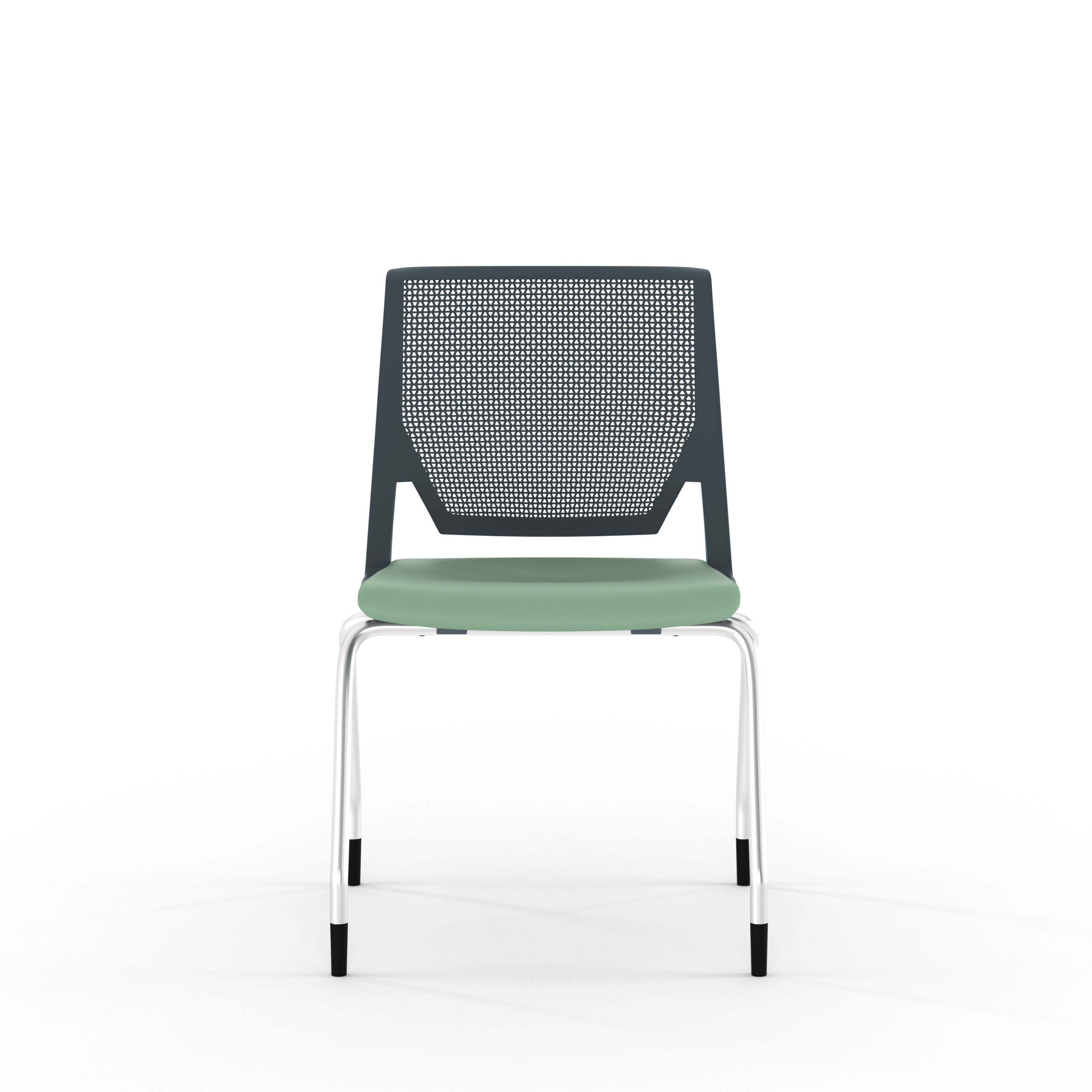 Chaise 4 pieds Véry - assise textile enduit - dossier polypropylène - piétement chrome