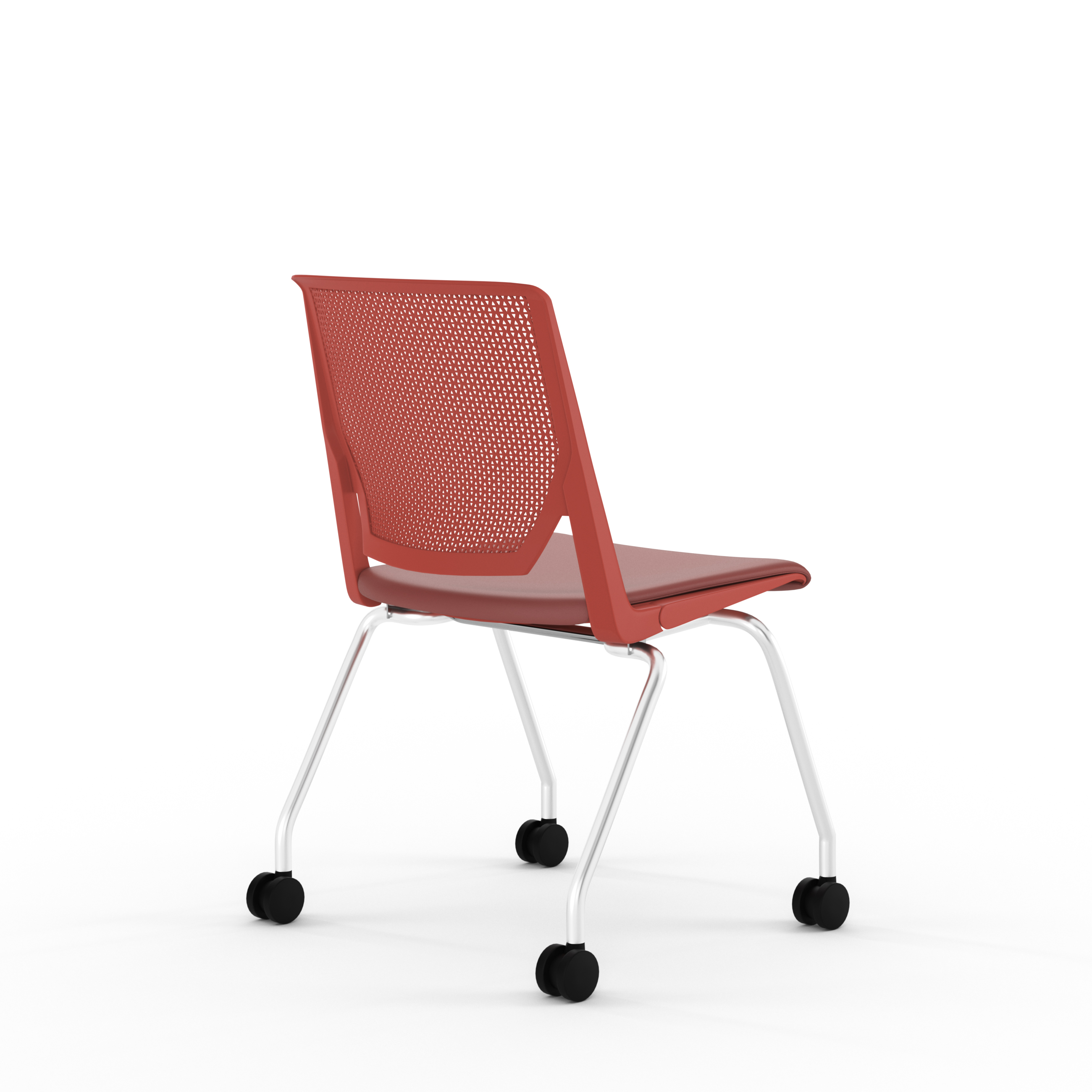 Chaise 4 pieds Véry - assise textile enduit - dossier polypropylène - piétement chrome sur roulettes