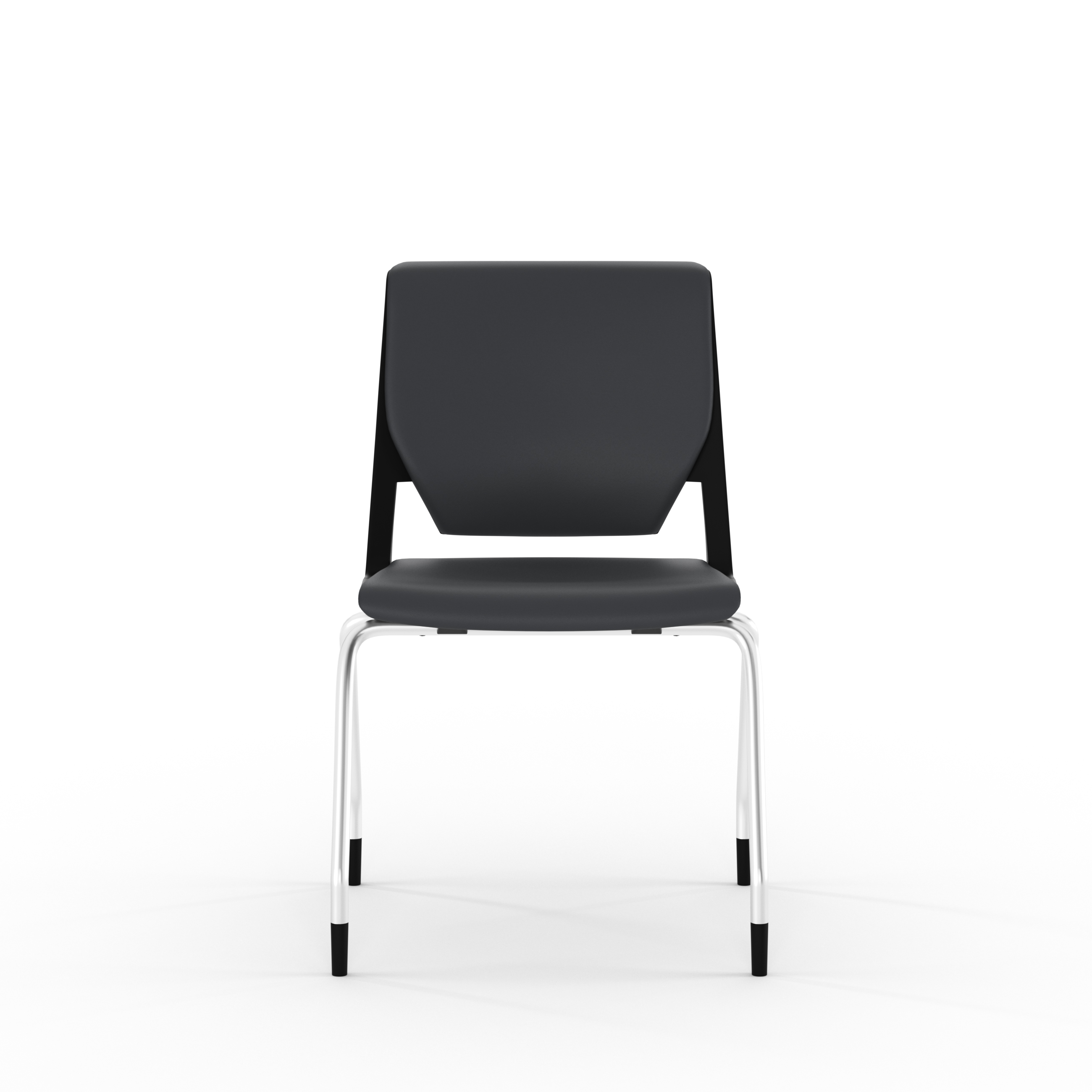 Chaise 4 pieds Véry - textile enduit - piétement chrome