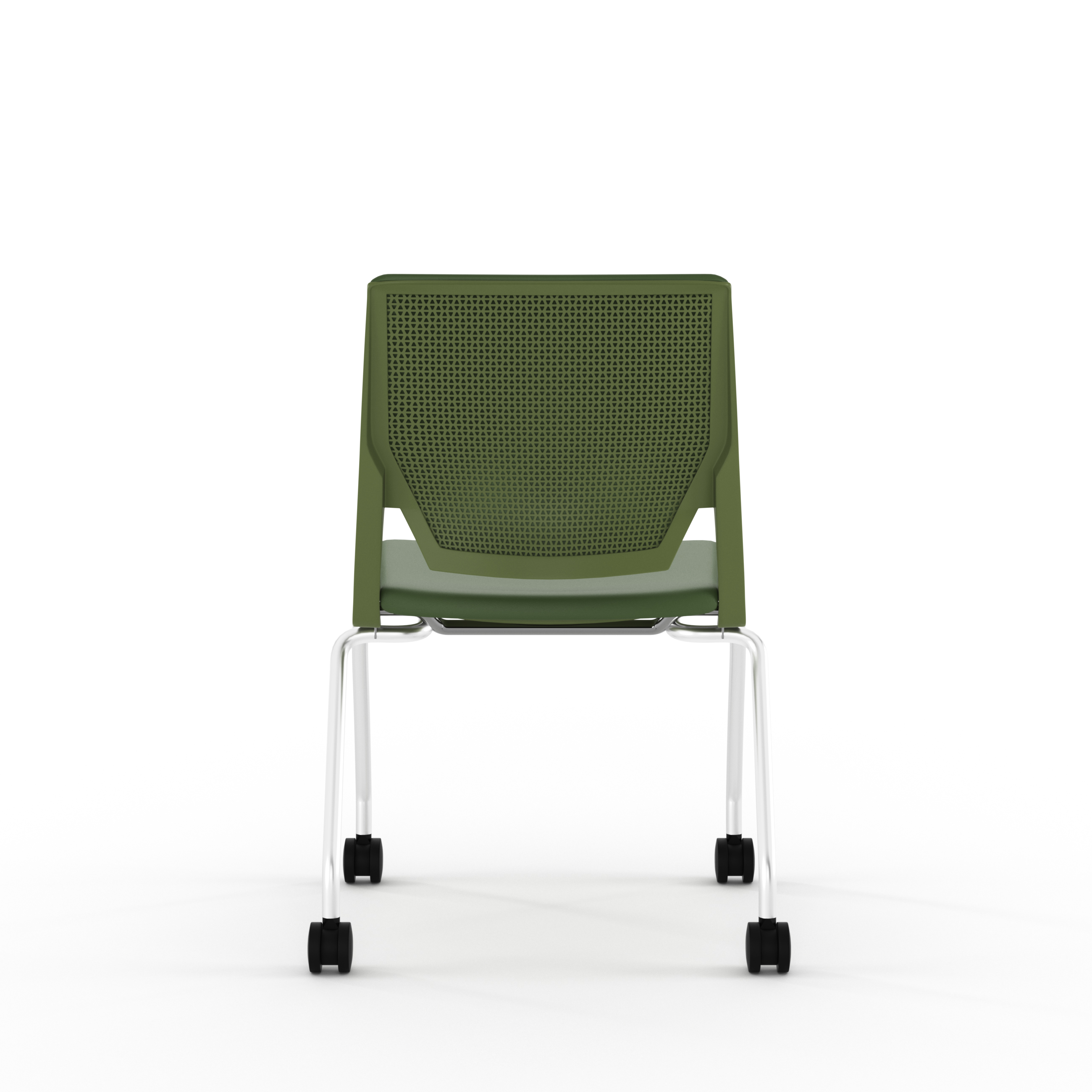 Chaise 4 pieds Véry - textile enduit - piétement chrome sur roulettes