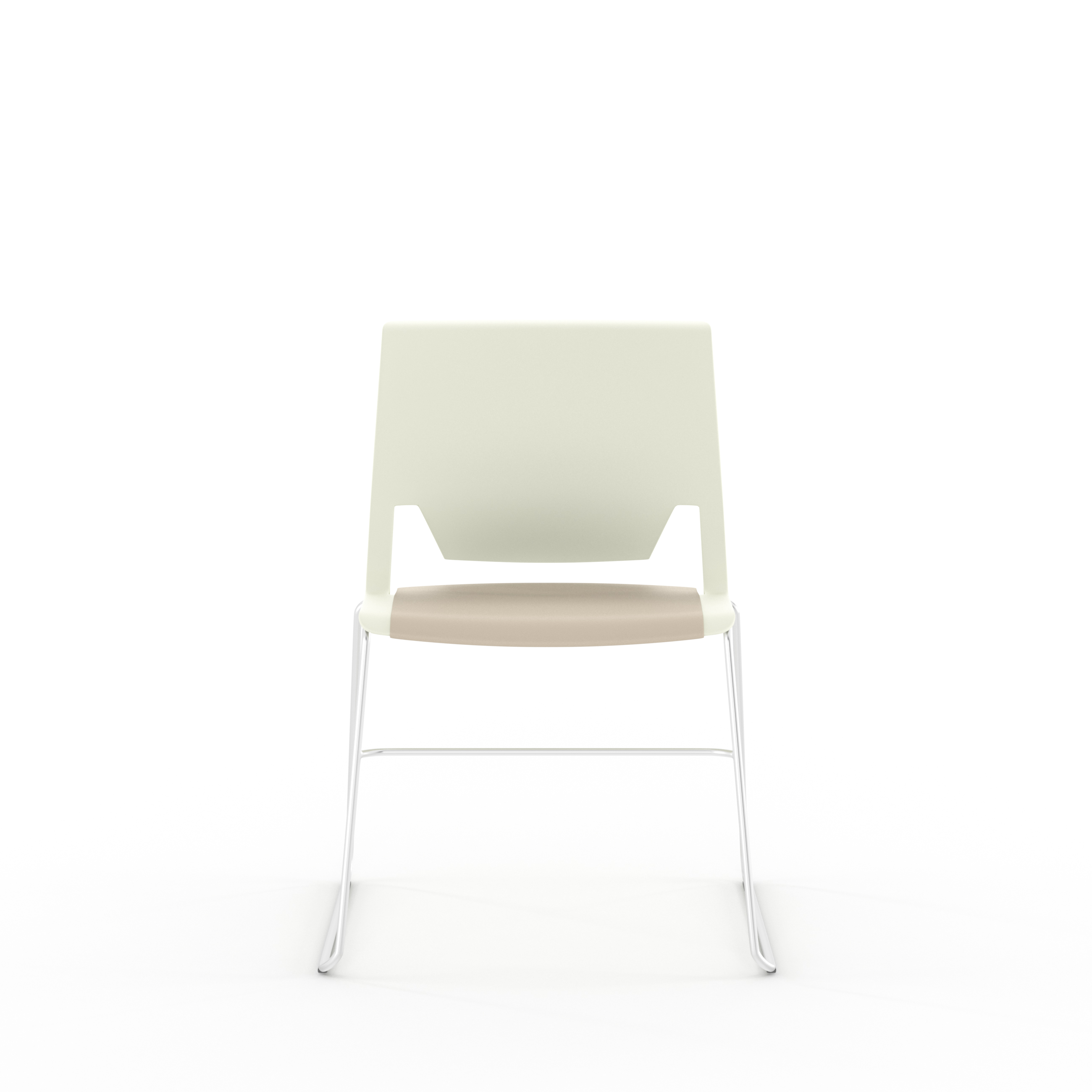 Chaise traineau Véry - assise textile enduit - dossier polypropylène - piétement chrome