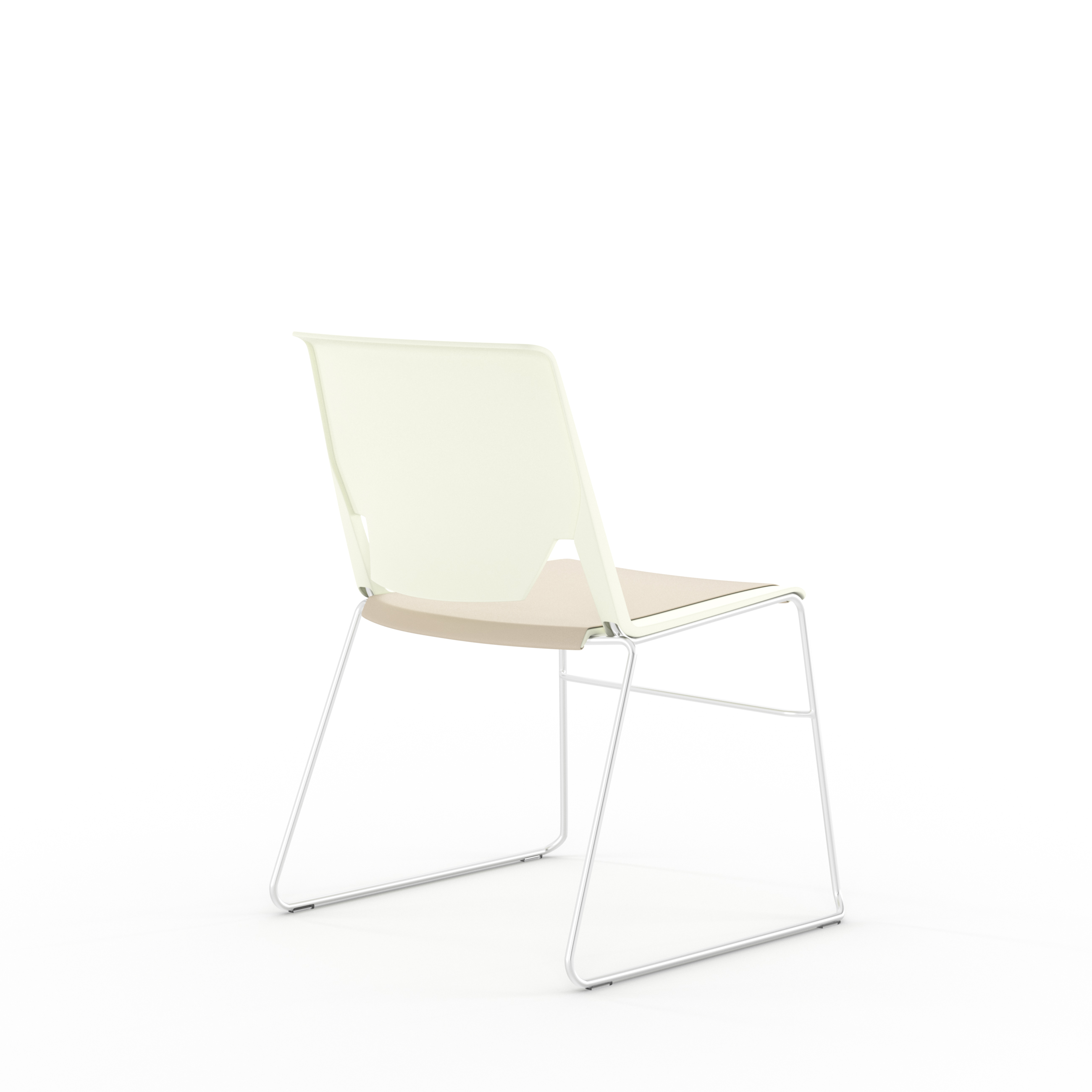 Chaise traineau Véry - assise textile enduit - dossier polypropylène - piétement chrome