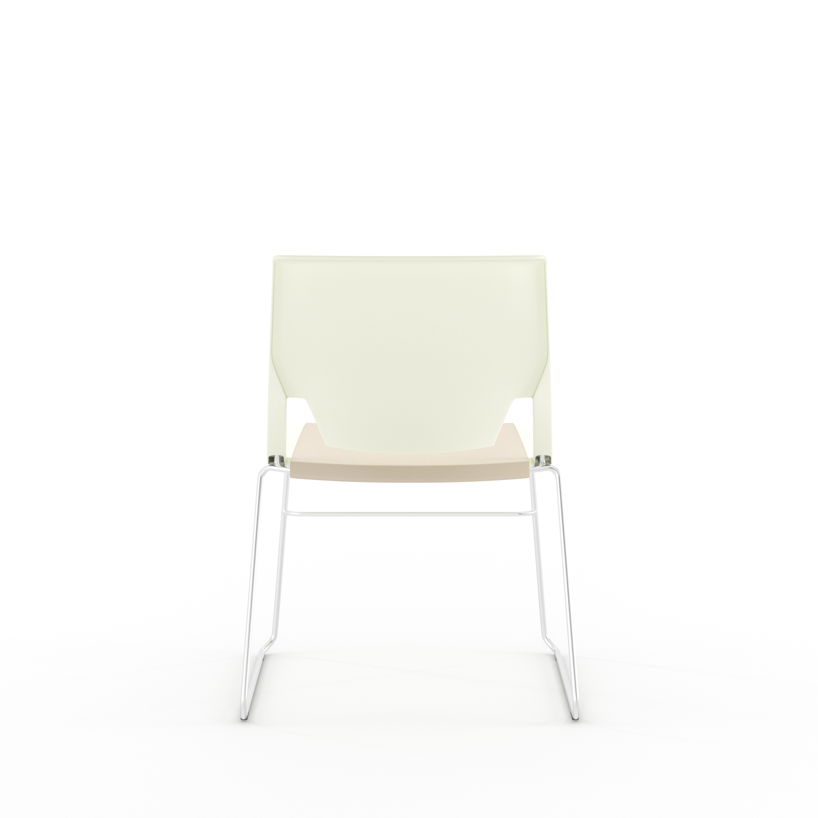 Chaise traineau Véry - assise textile enduit - dossier polypropylène - piétement chrome