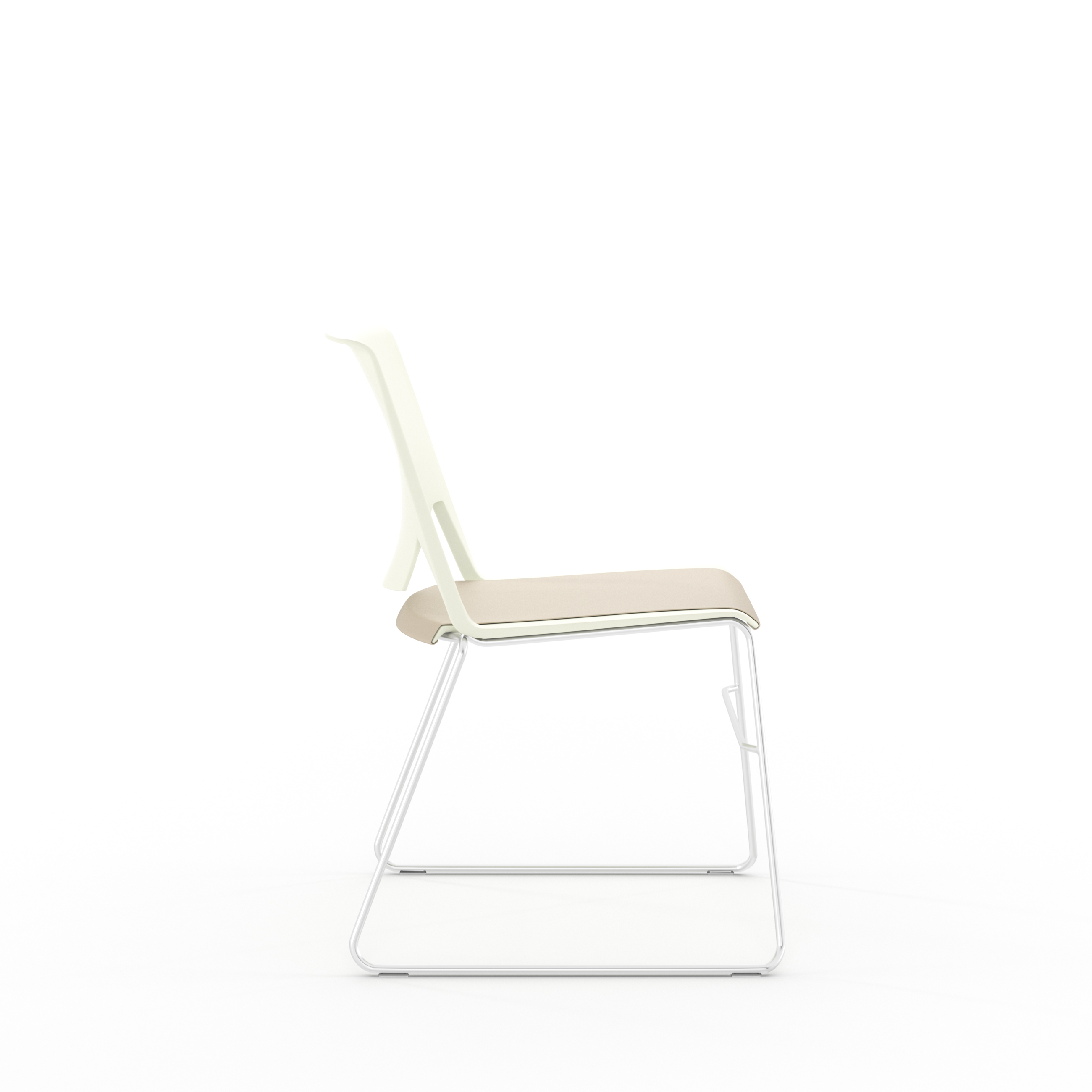 Chaise traineau Véry - assise textile enduit - dossier polypropylène - piétement chrome