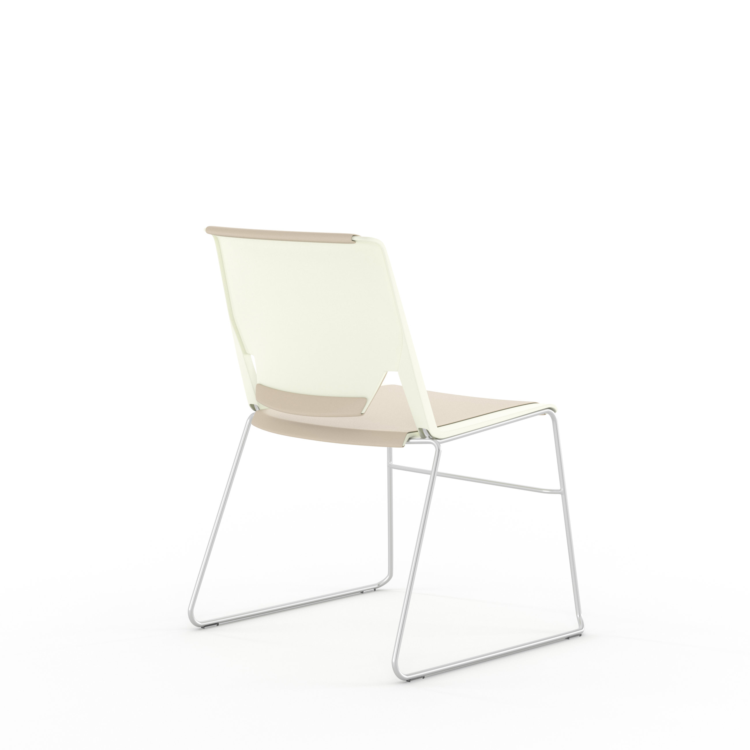 Chaise traineau Véry - textile enduit - piétement chrome