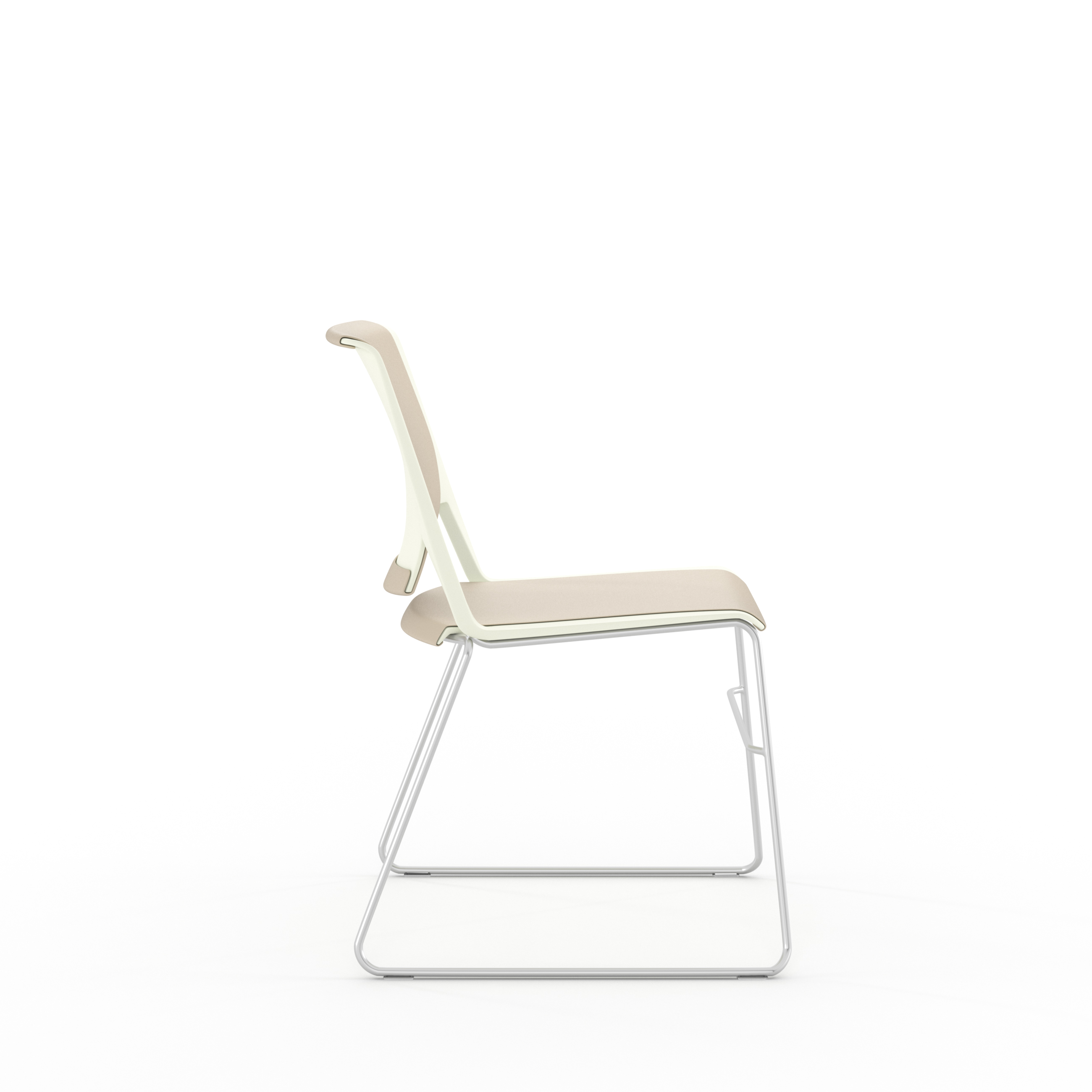 Chaise traineau Véry - textile enduit - piétement chrome