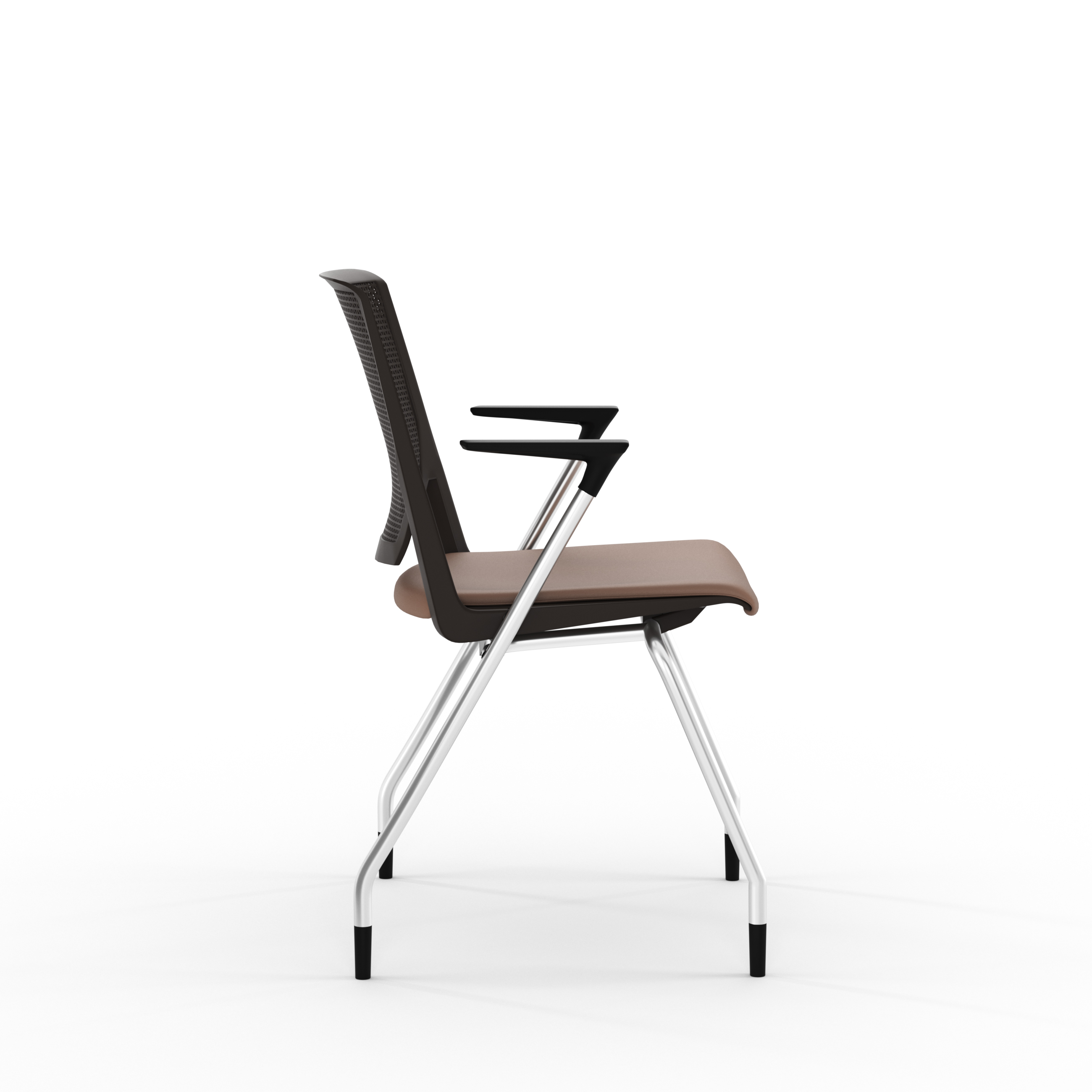 Fauteuil 4 pieds Véry - assise textile enduit - dossier polypropylène - piétement chrome