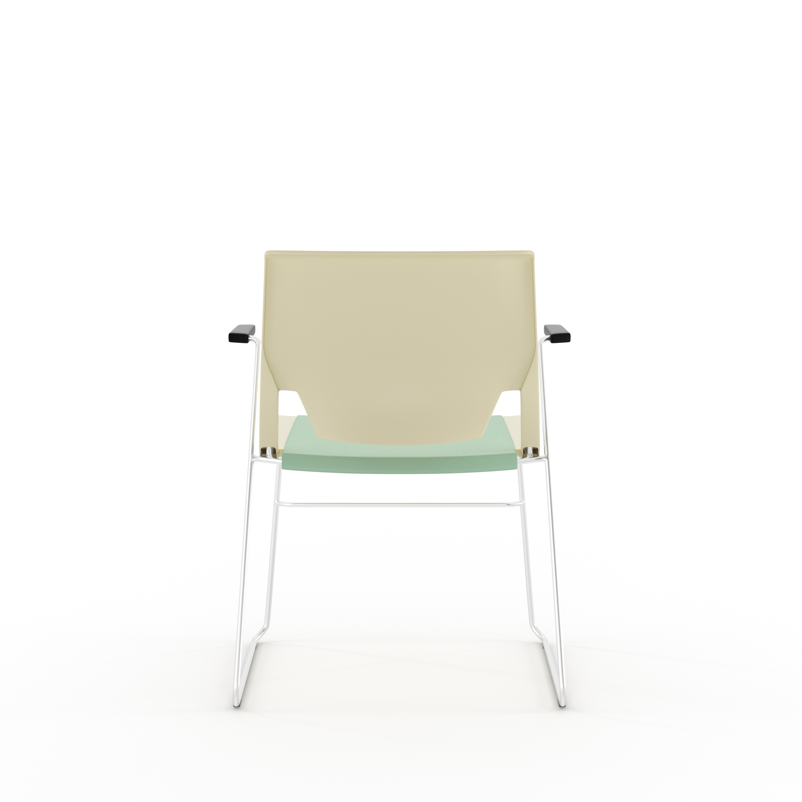 Fauteuil traineau Véry - assise textile enduit - dossier polypropylène - piétement chrome