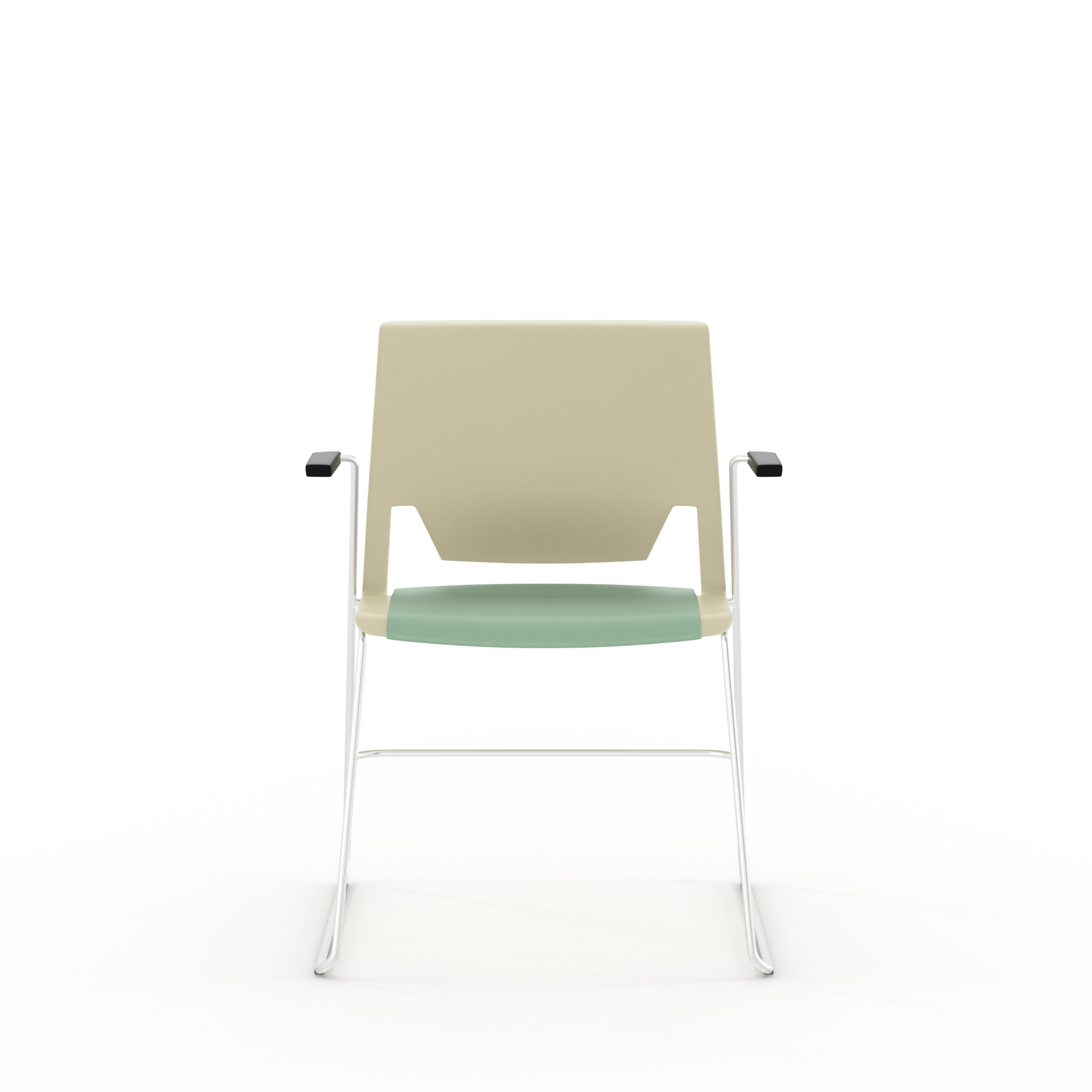 Fauteuil traineau Véry - assise textile enduit - dossier polypropylène - piétement chrome