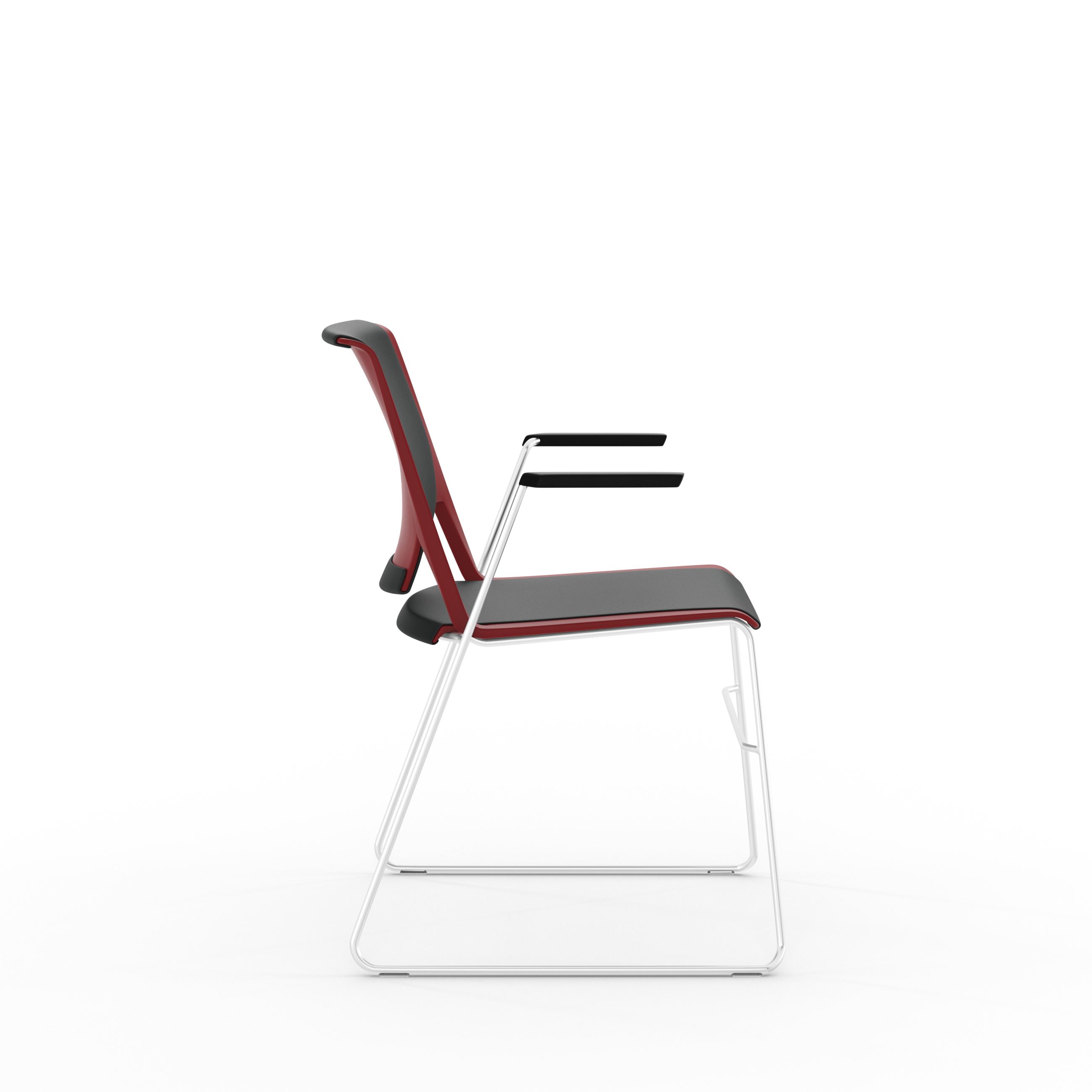 Fauteuil traineau Véry - textile enduit - piétement chrome