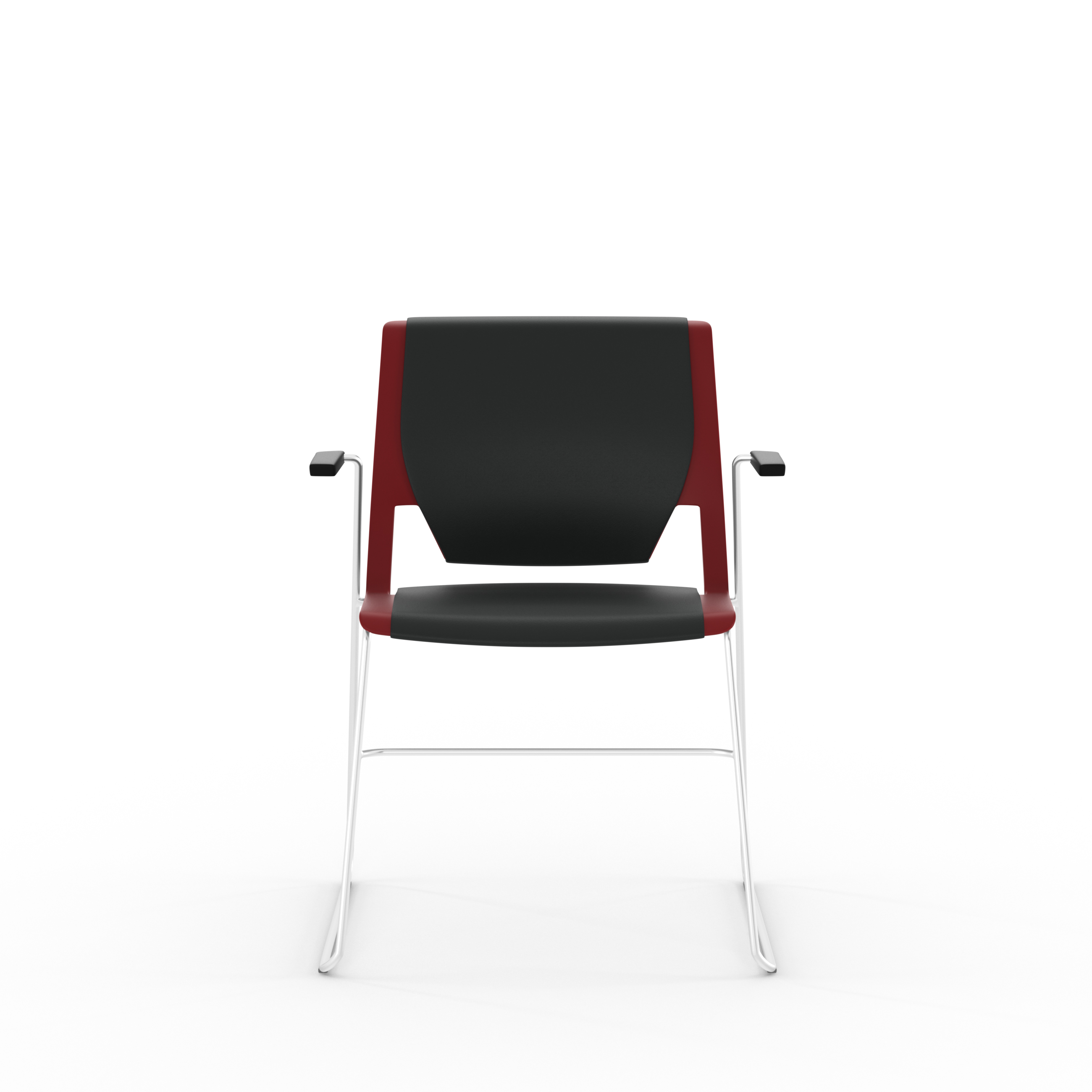 Fauteuil traineau Véry - textile enduit - piétement chrome