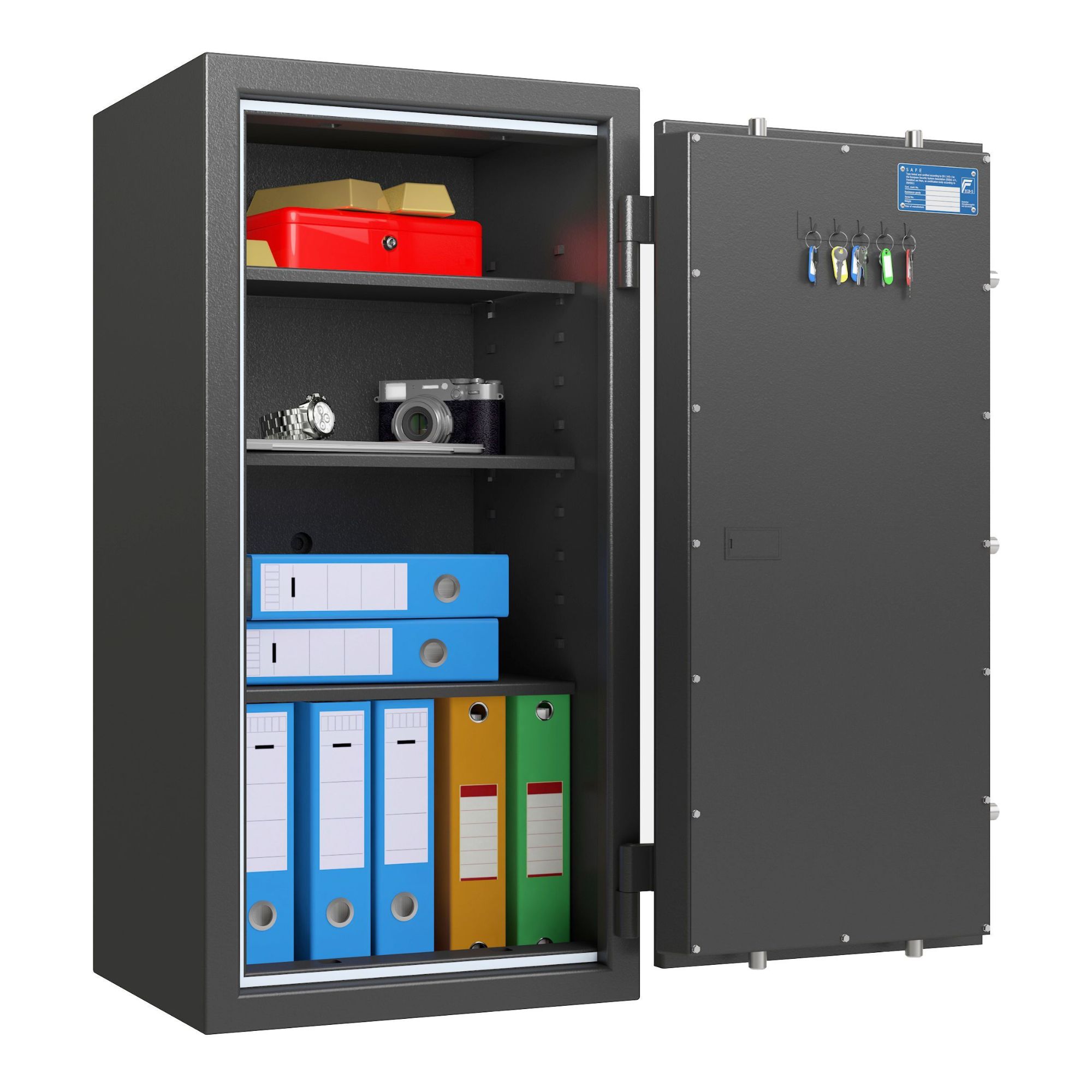 Coffre-fort classe 1 - 129 l - avec valeur assurable - serrure à clé