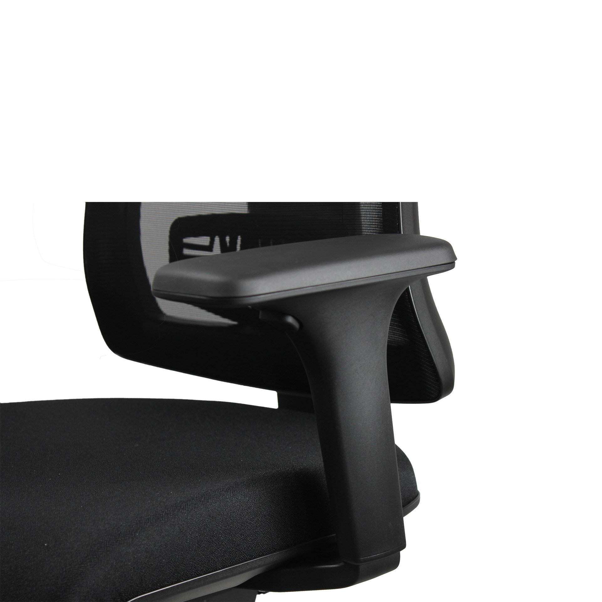 Fauteuil de bureau Vita - assise tissu noir dossier résille dossier résille noir - roulette sol dur