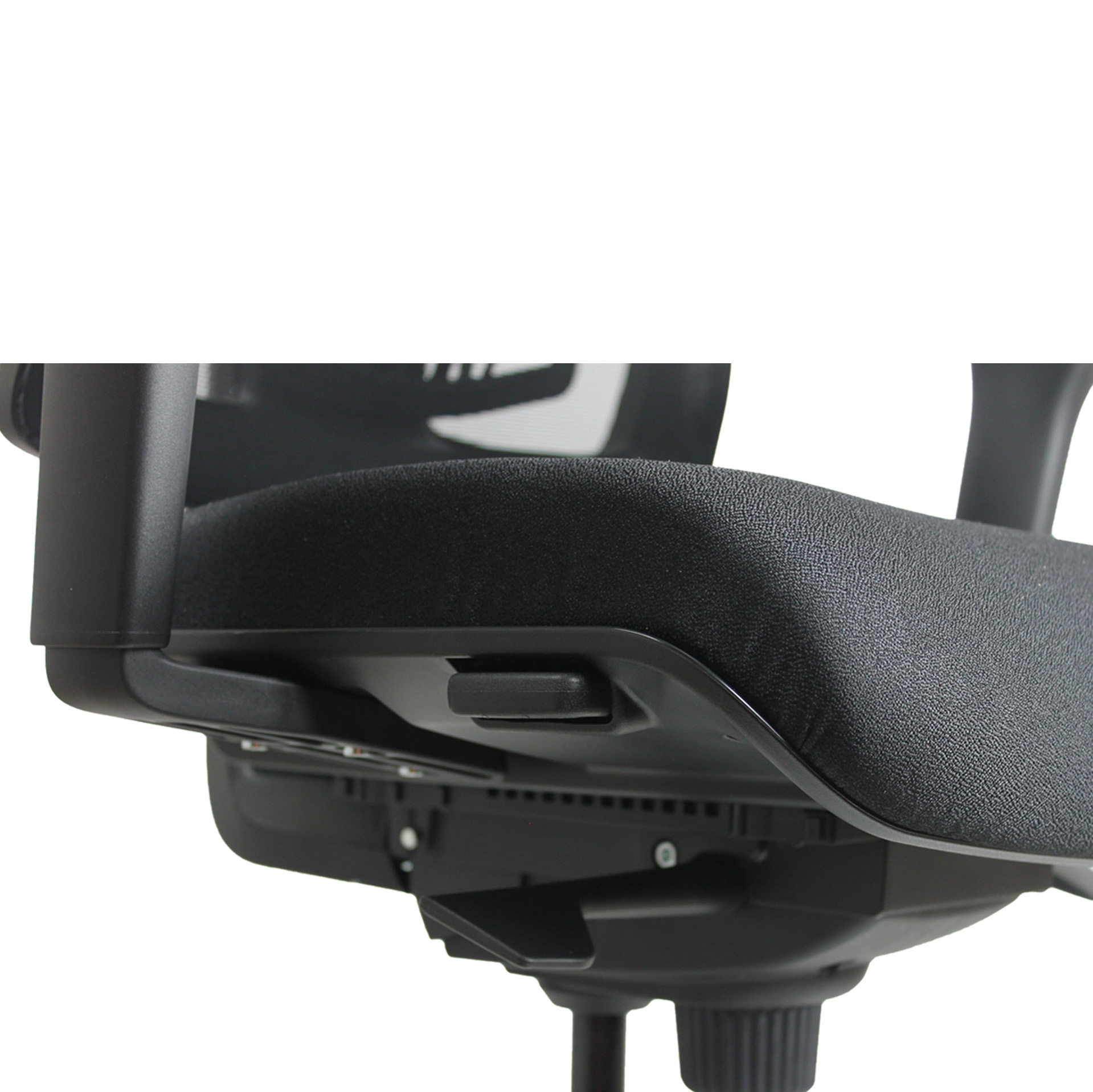 Fauteuil de bureau Vita - assise tissu noir dossier résille dossier résille noir - roulette sol dur