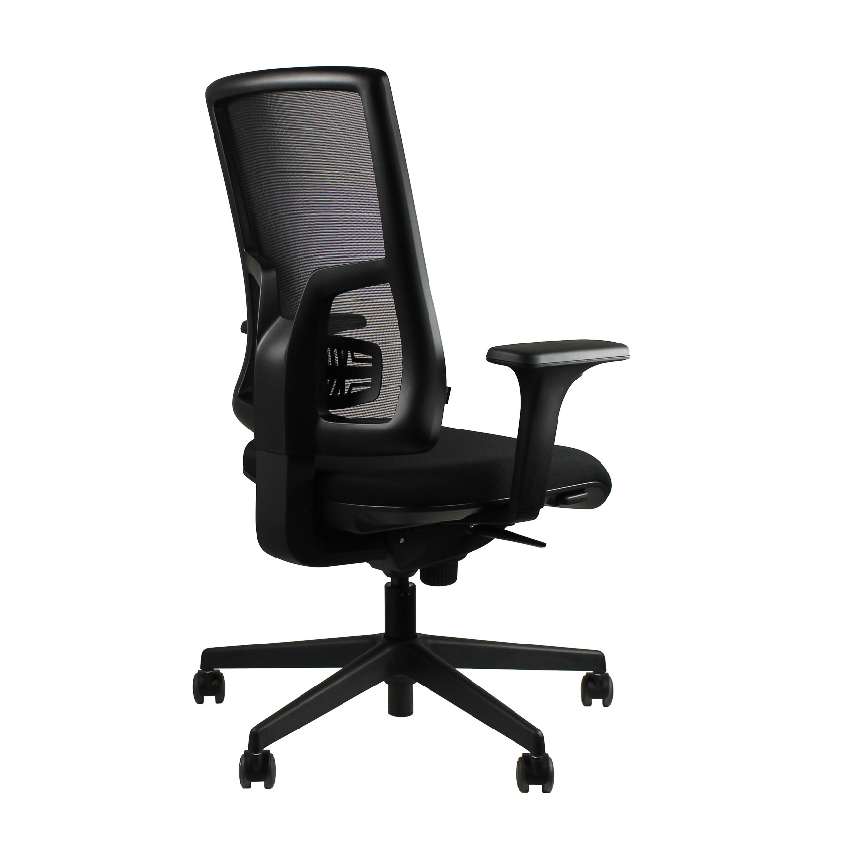 Fauteuil de bureau Vita - assise noir tissu dossier résille noir - roulettes sol dur - délai court