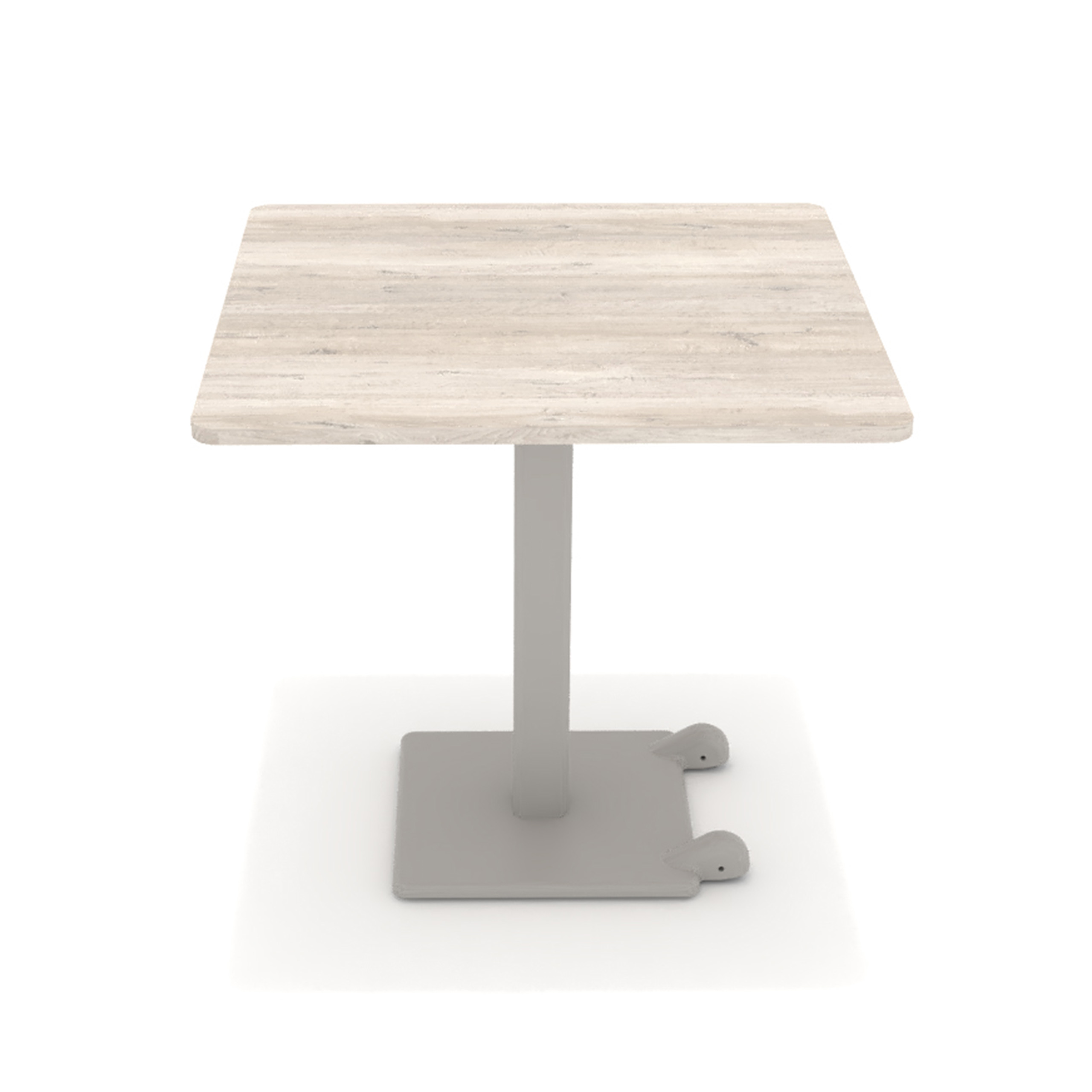 Table Ziiit - 80 x 80 cm - plateau stratifié antibactérien chant ABS - piétement central acier embase fonte