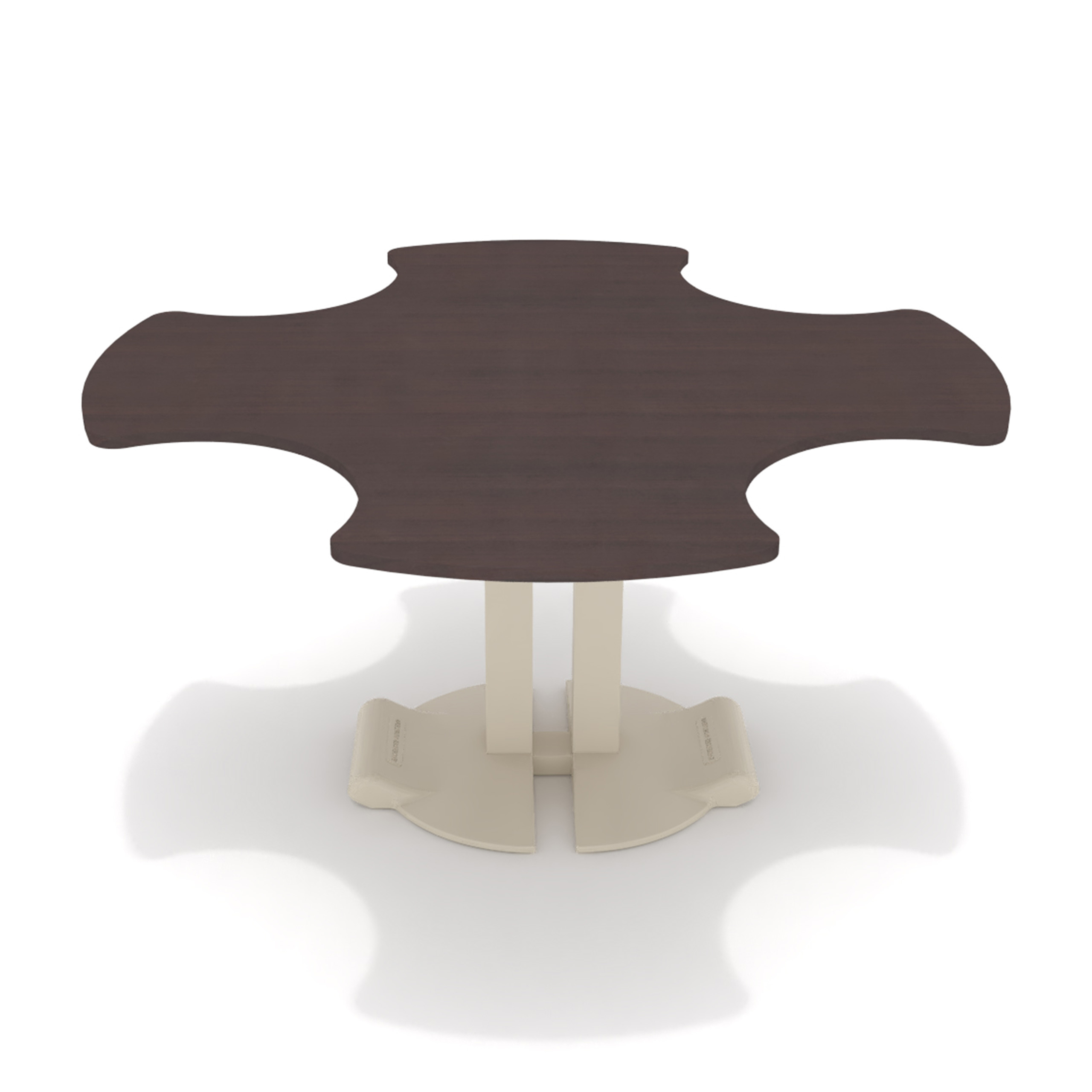 Table Ziiit Margueritte 4 personnes - plateau stratifié antibactérien chant ABS - piétement central acier fonte