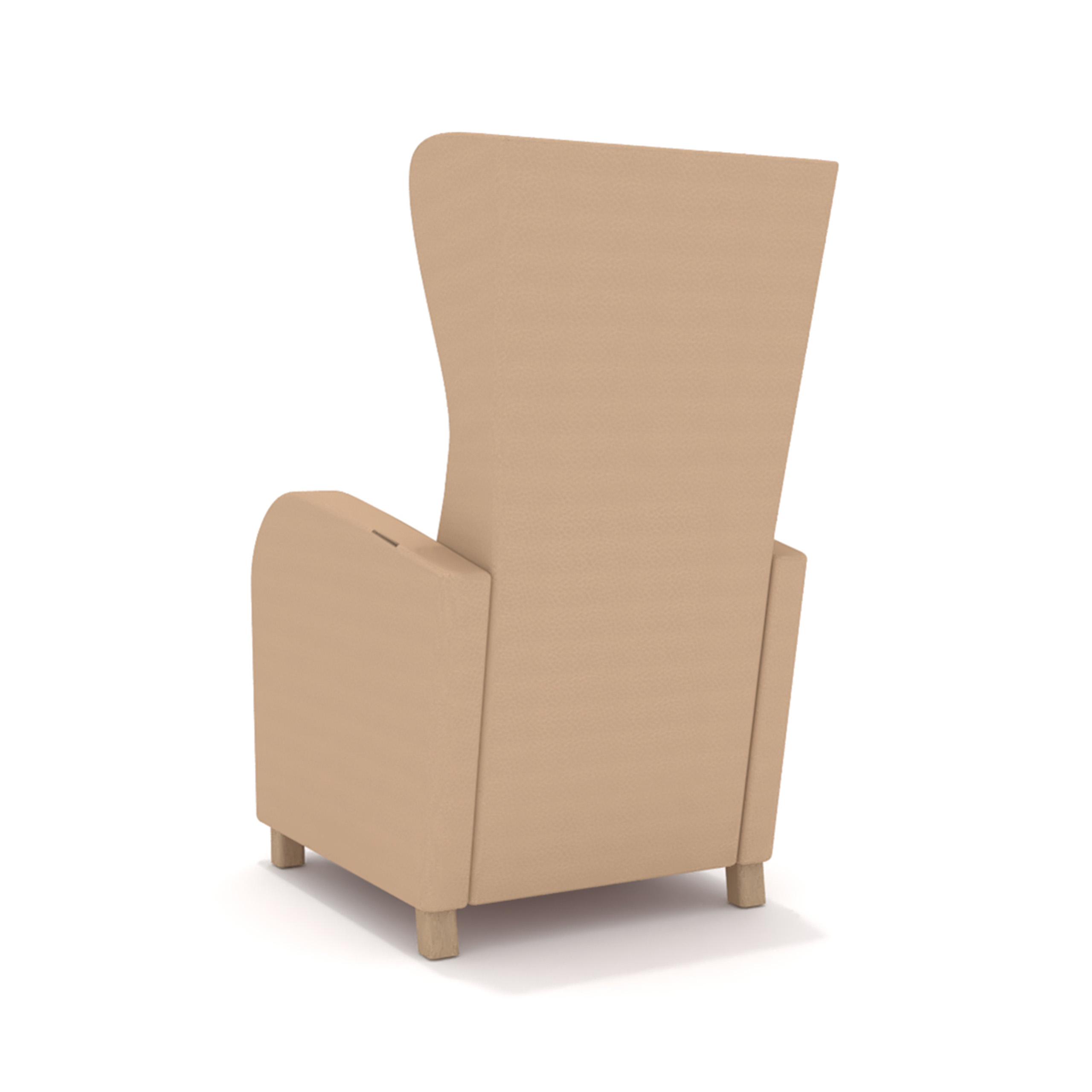 Fauteuil de repos Bjorn - assise et dossier tissu enduit - accotoirs rembourrés - pieds hêtre massif