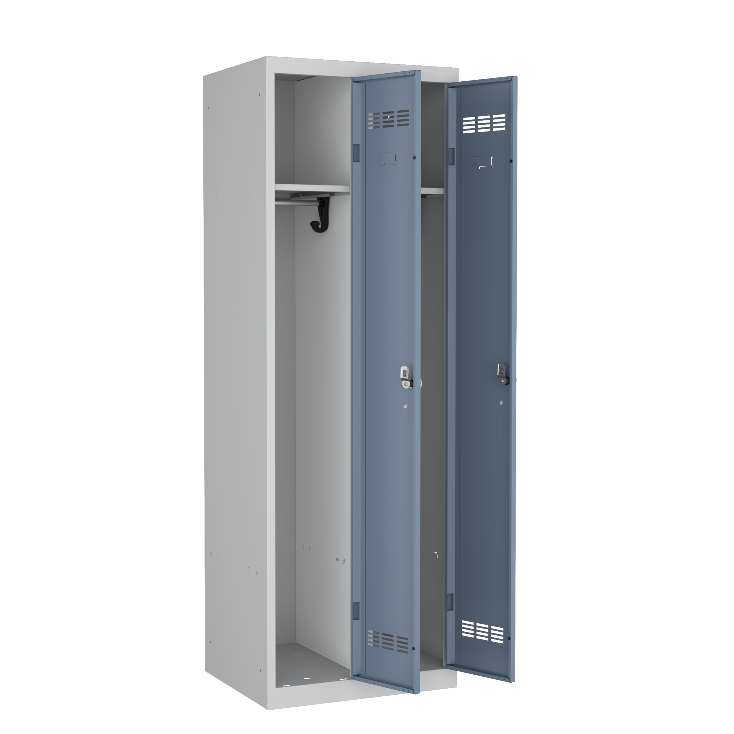 Vestiaire industrie propre 2 colonnes - serrure à clé ou moraillon