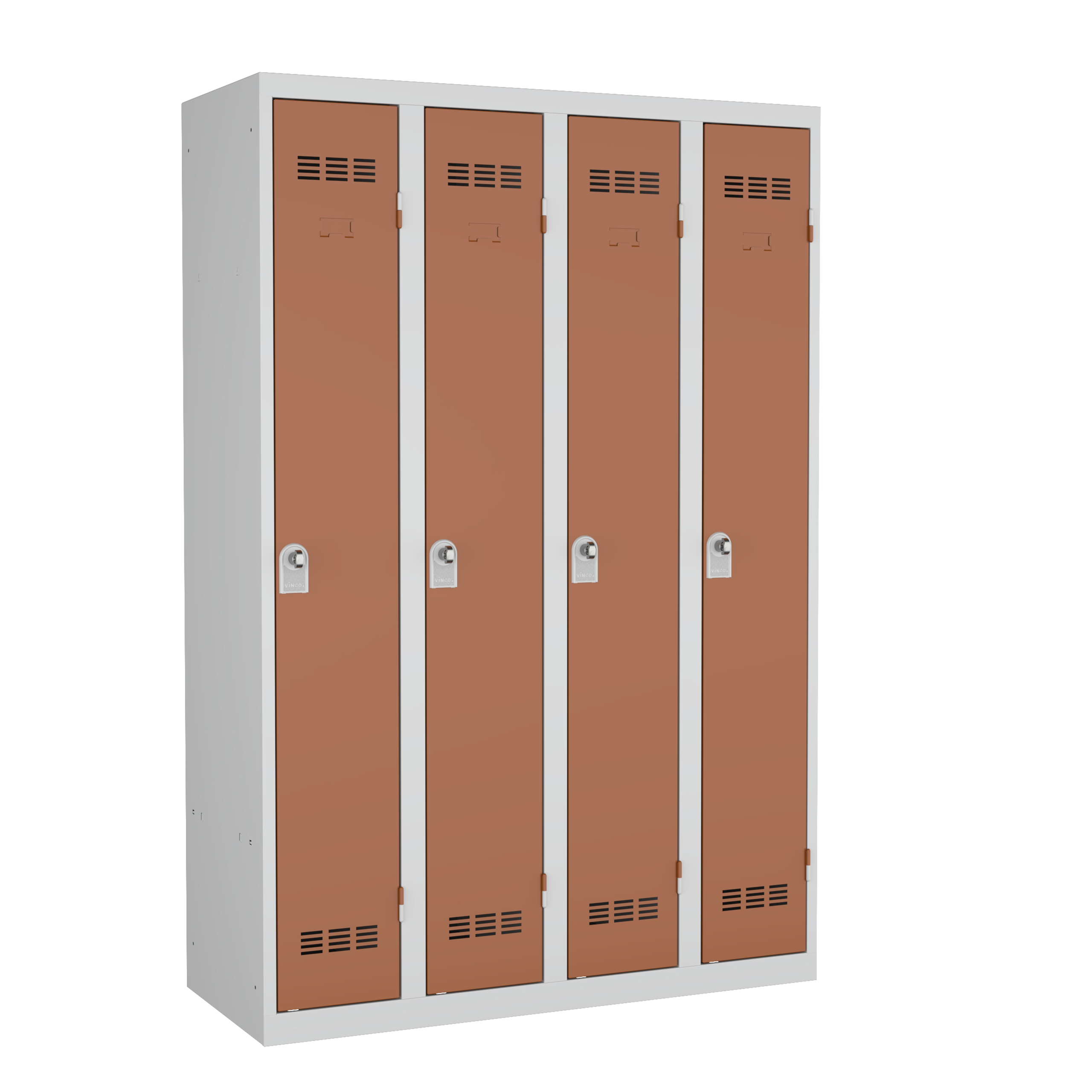 Vestiaire industrie propre 4 colonnes - serrure à clé ou moraillon