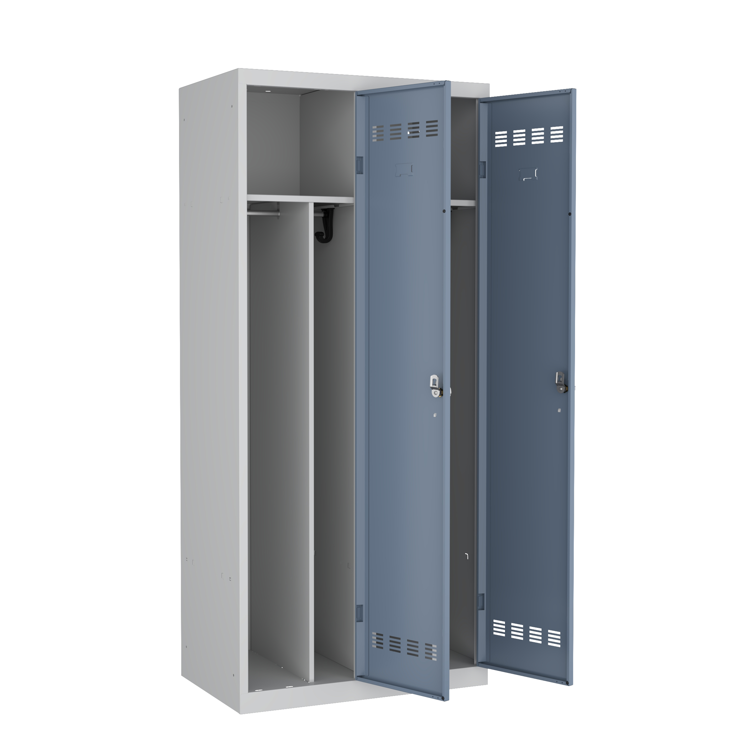 Vestiaire industrie salissante 2 colonnes - serrure à clé ou moraillon