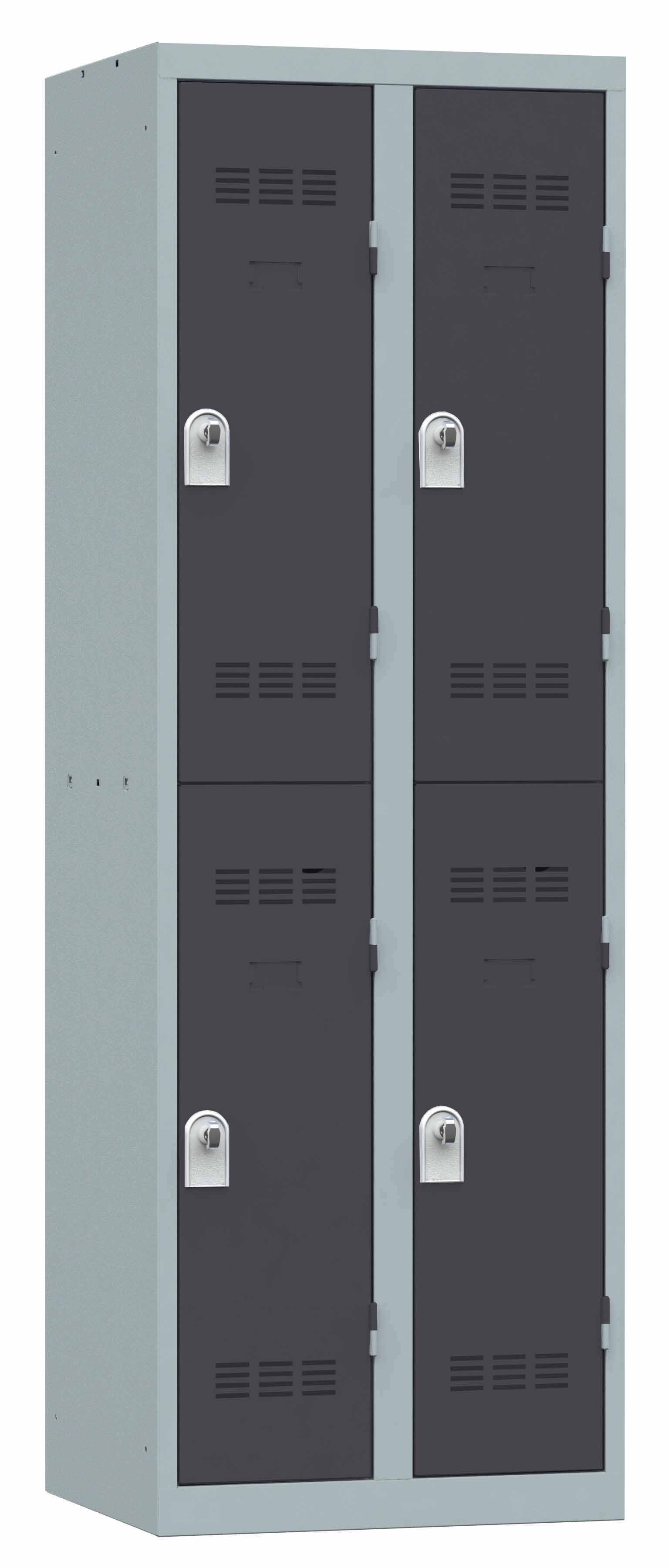 Vestiaire non visitable 2 colonnes 2 casiers galvanisé l. 30 cm -impératif : serrure en option 