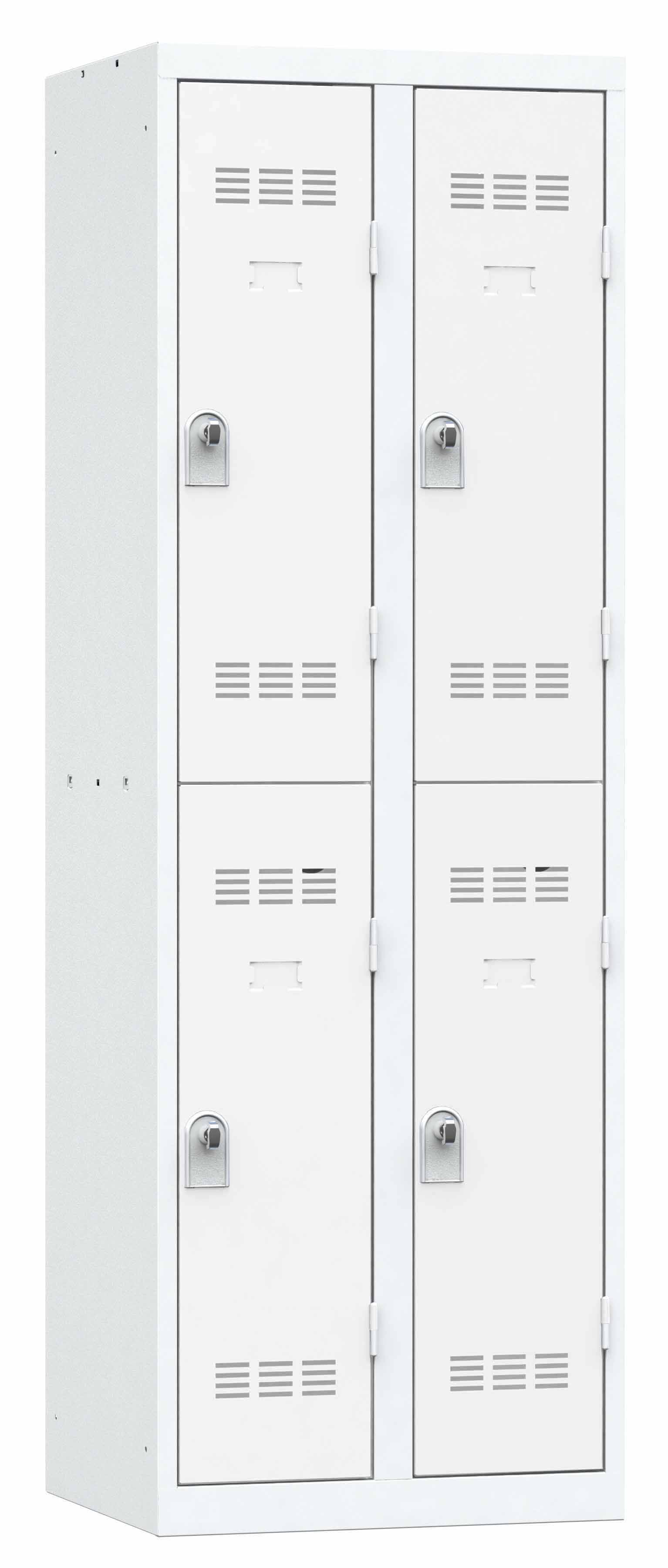 Vestiaire non visitable 2 colonnes 2 casiers galvanisé l. 30 cm -impératif : serrure en option 