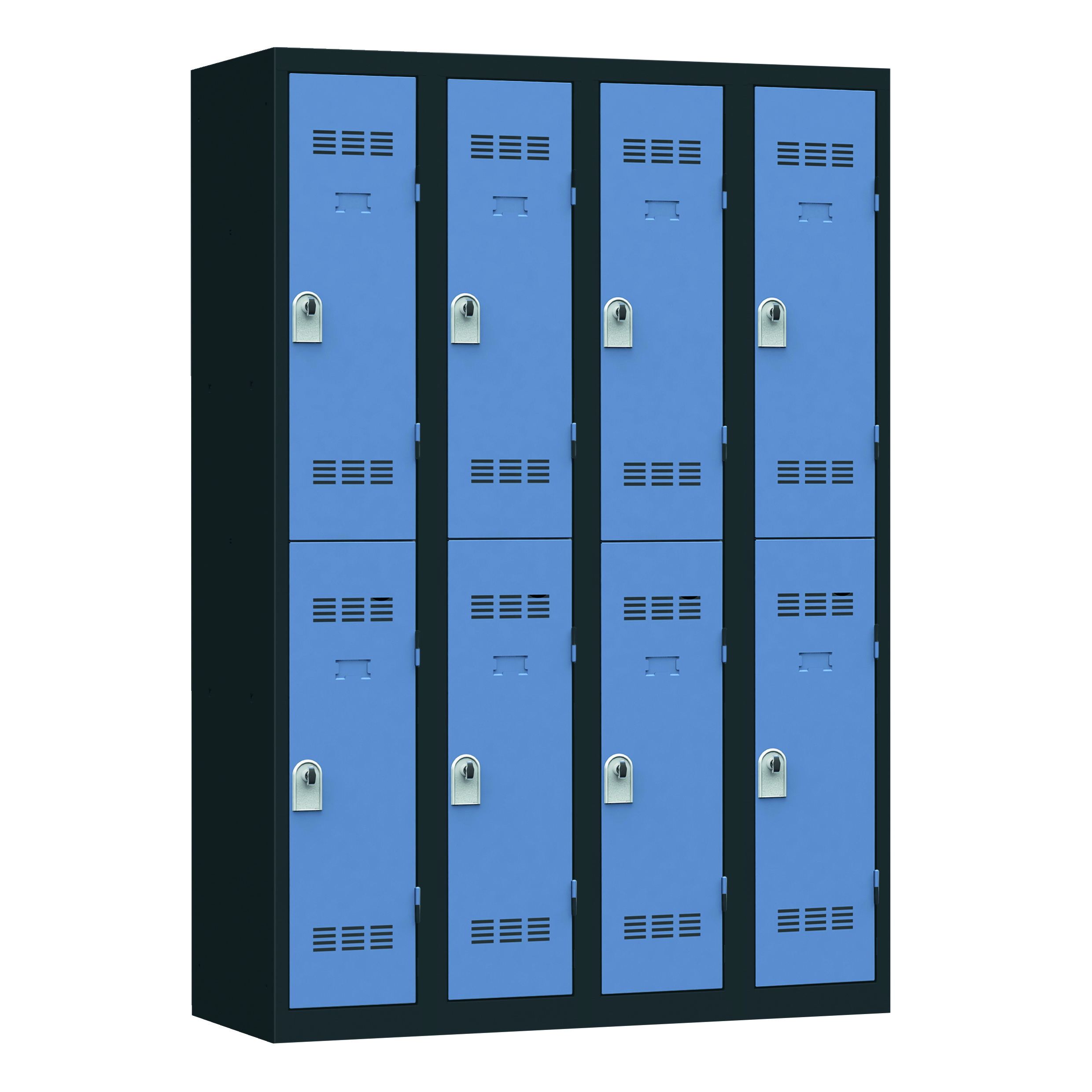 Vestiaire non visitable 4 colonnes 2 casiers galvanisé l. 30 cm -impératif : serrure en option 