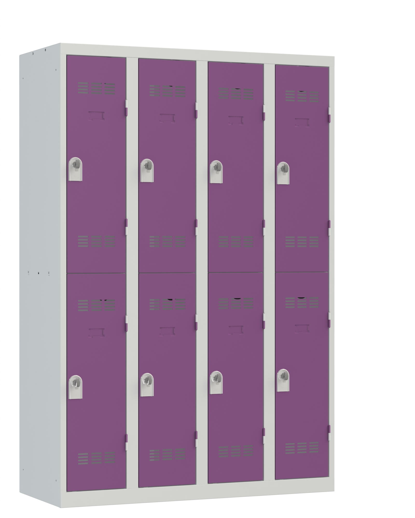 Vestiaire non visitable 4 colonnes 2 casiers galvanisé l. 30 cm -impératif : serrure en option 