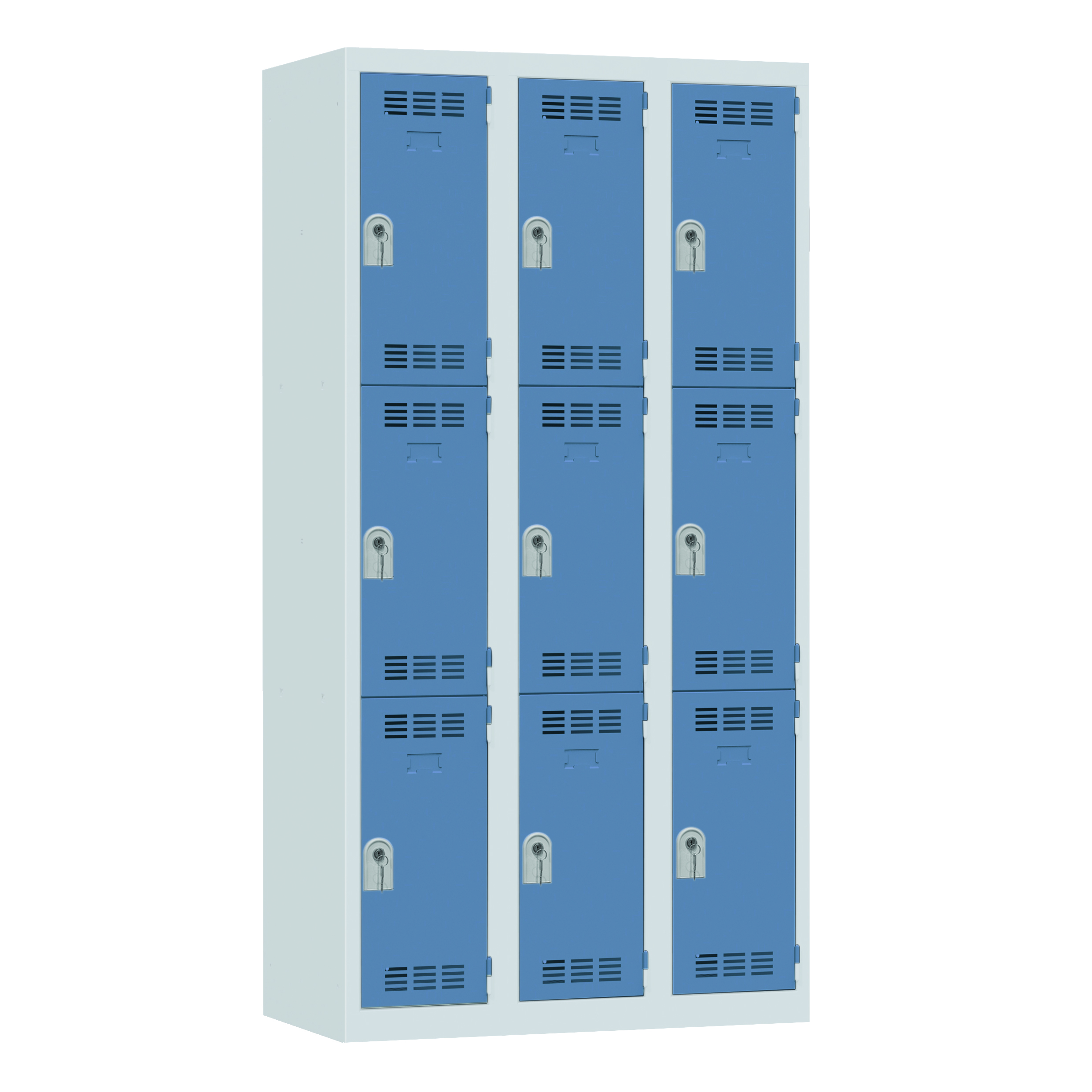 Vestiaire non visitable 3 colonnes 3 casiers galvanisé - l. 30 cm - impératif : serrure en option 