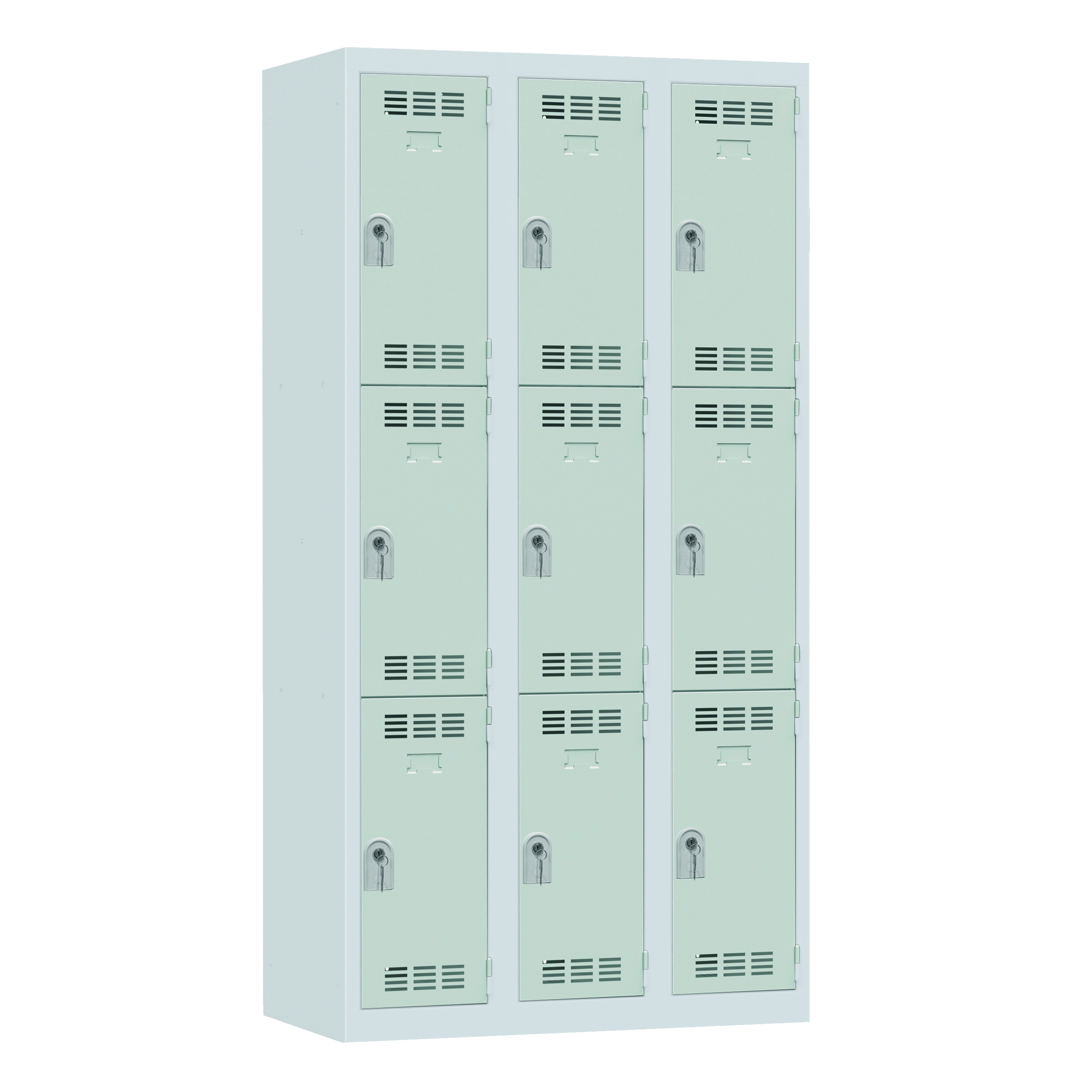 Vestiaire non visitable 3 colonnes 3 casiers galvanisé - l. 30 cm - impératif : serrure en option 