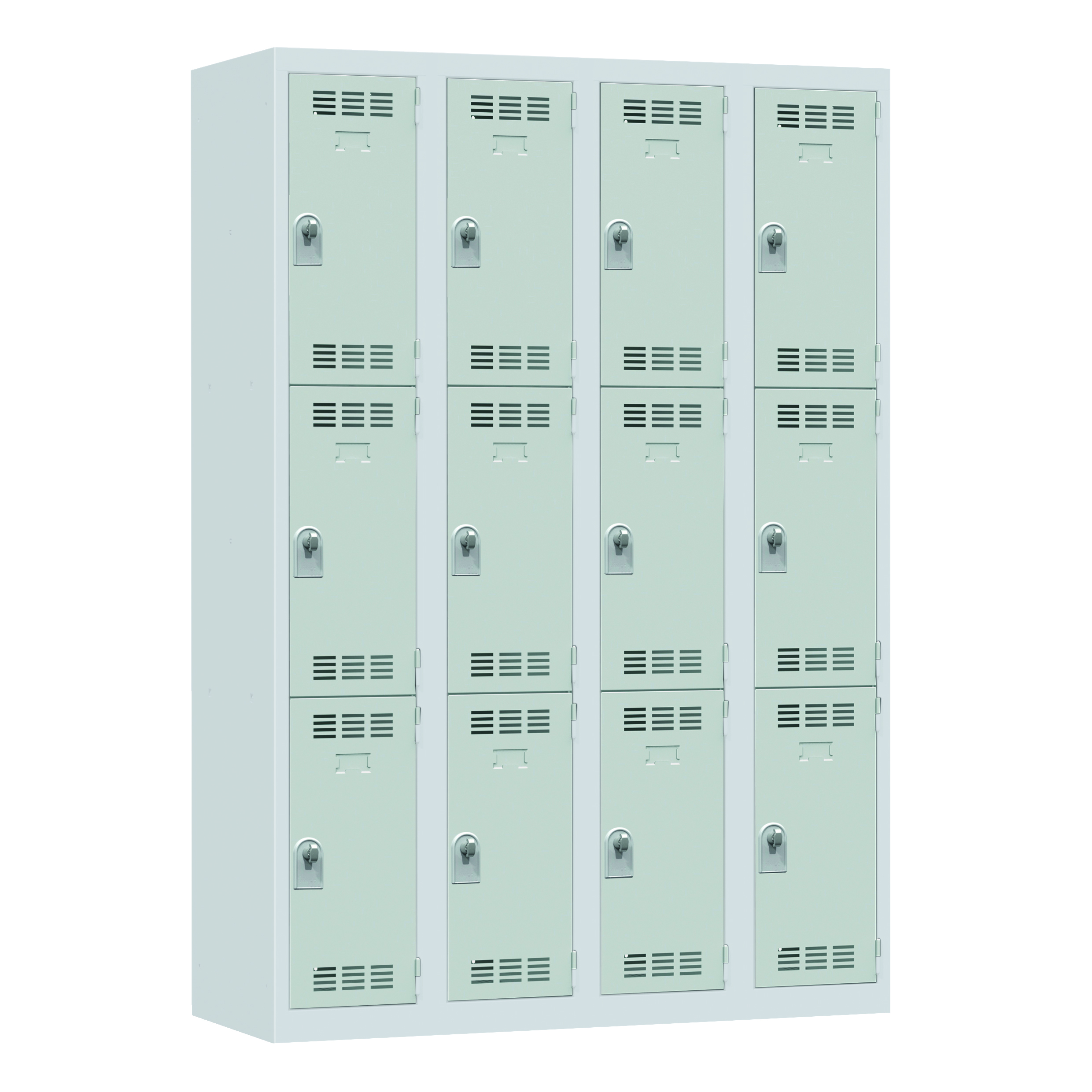 Vestiaire non visitable 4 colonnes 3 casiers galvanisé - l. 30 cm - impératif : serrure en option 