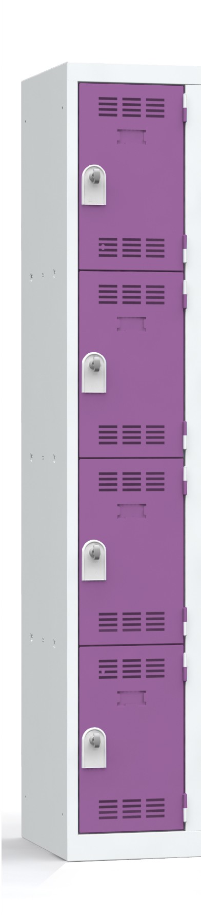 Vestiaire non visitable 1 colonne 4 casiers galvanisé - l. 30 cm - impératif : serrure en option 