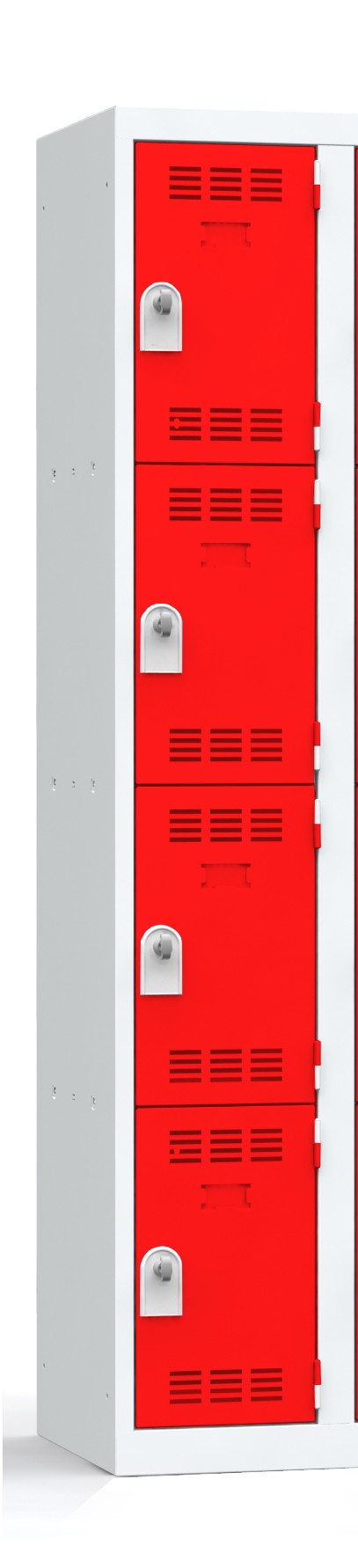 Vestiaire non visitable 1 colonne 4 casiers galvanisé - l. 30 cm - impératif : serrure en option 