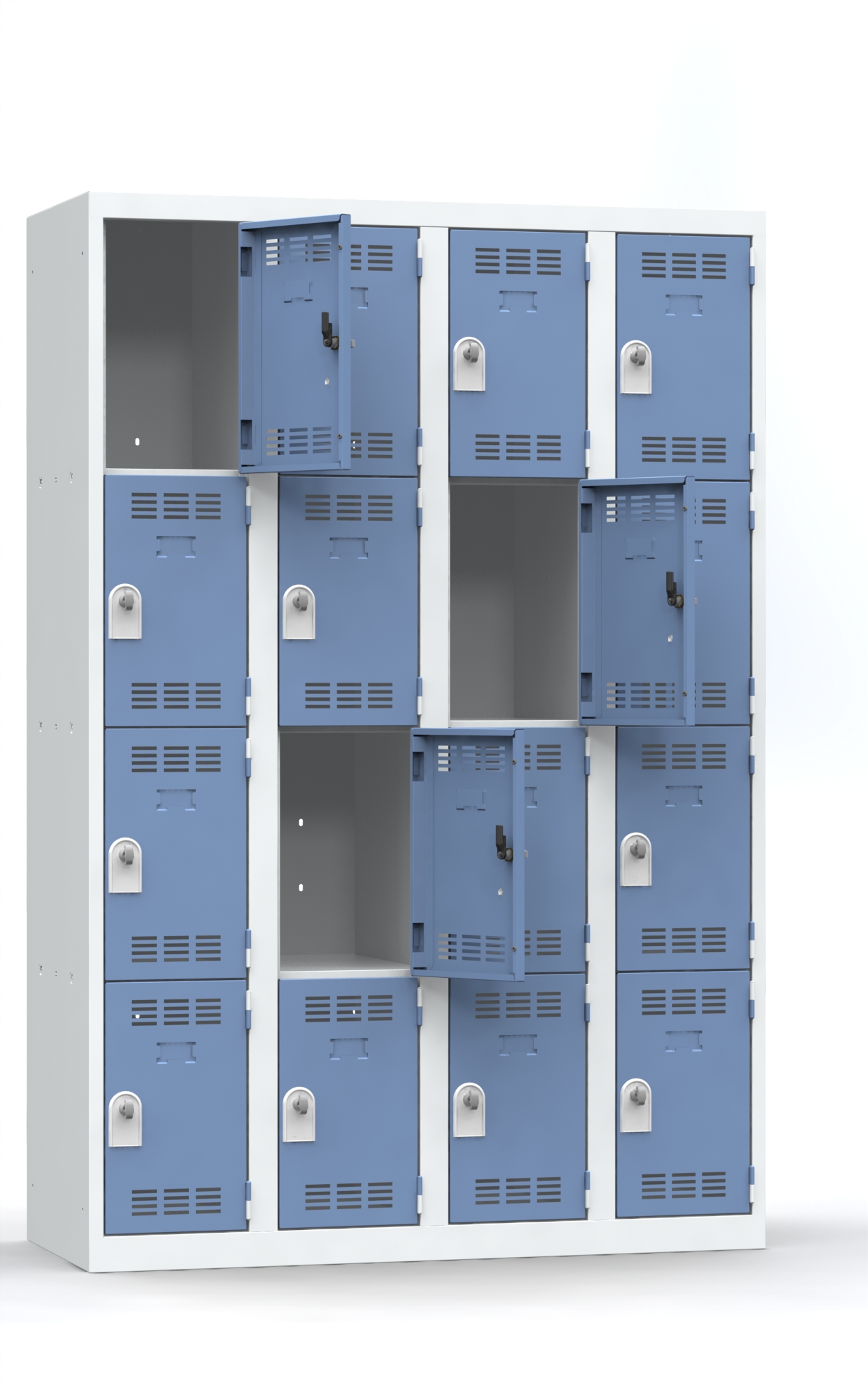 Vestiaire non visitable 4 colonnes 4 casiers - l. 30 cm impératif : serrure en option 