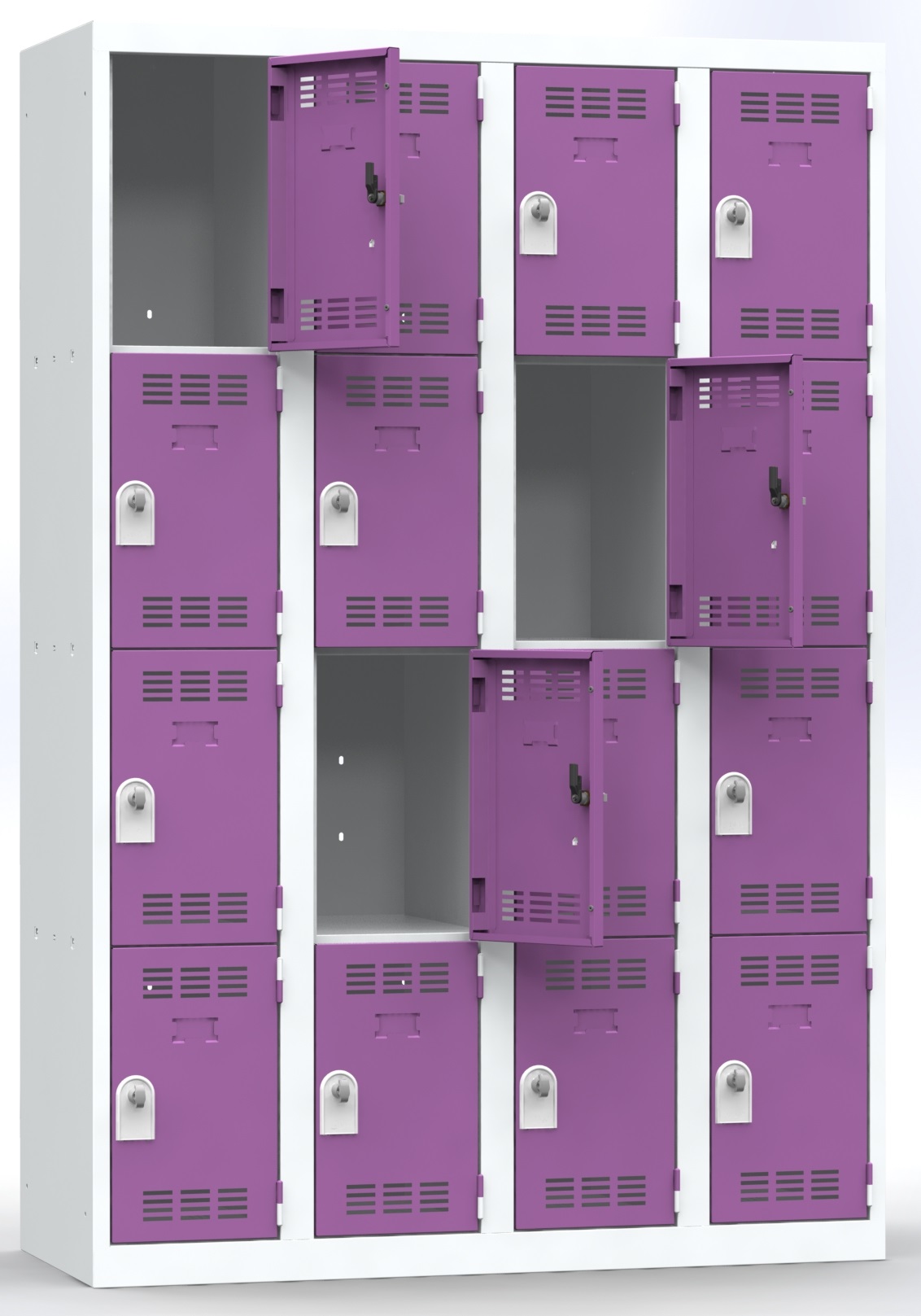 Vestiaire non visitable 4 colonnes 4 casiers - l. 30 cm impératif : serrure en option 