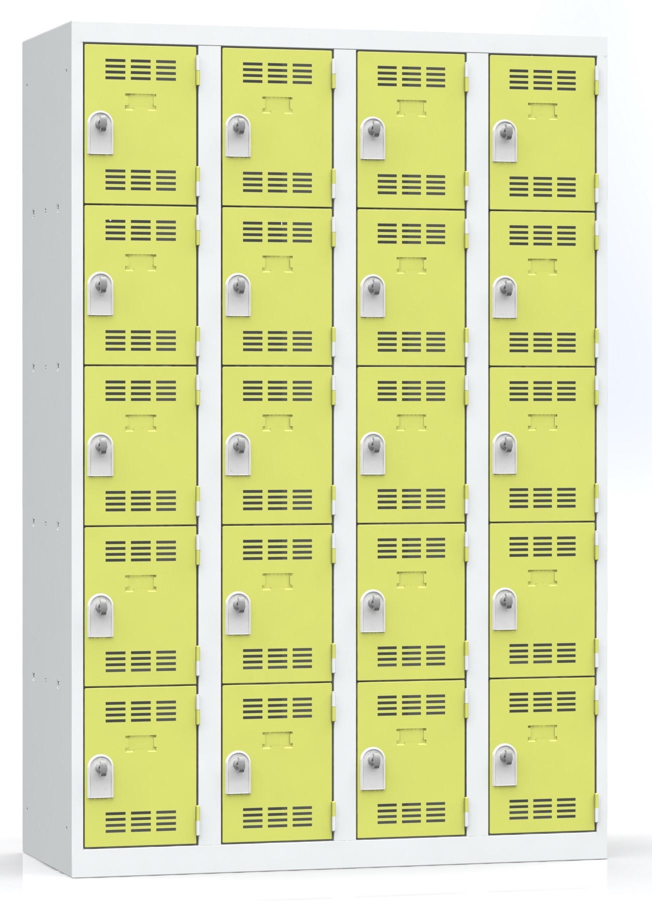 Vestiaire non visitable 4 colonnes 5 casiers galvanisé - l. 30 cm - impératif : serrure en option 