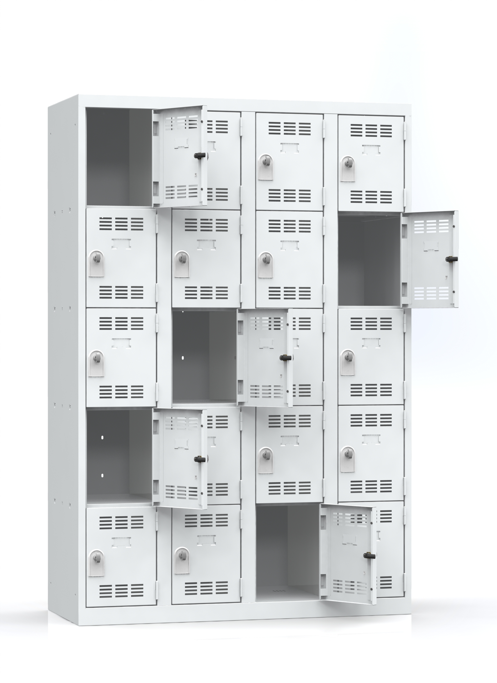 Vestiaire non visitable 4 colonnes 5 casiers galvanisé - l. 30 cm - impératif : serrure en option 