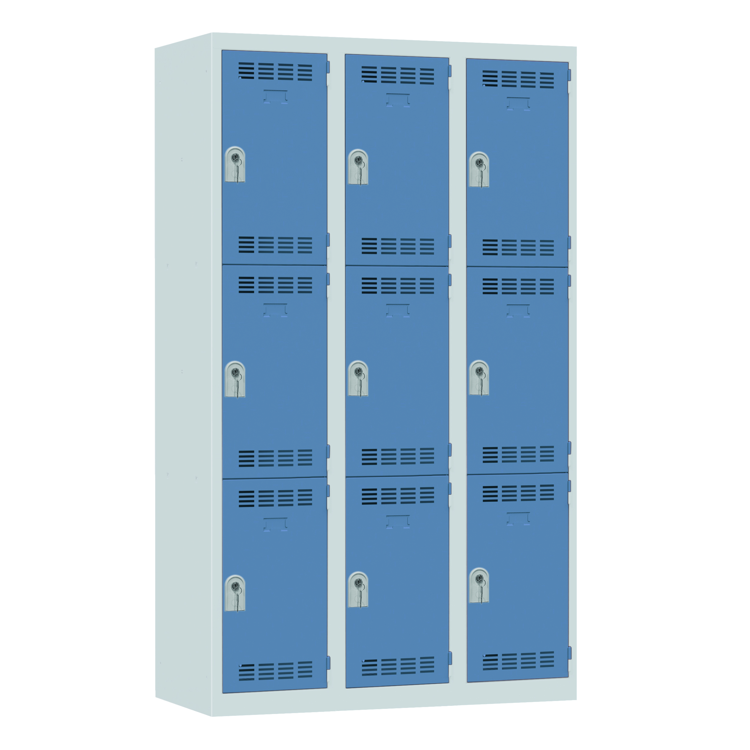 Vestiaire non visitable 3 colonnes 3 casiers galvanisé - l. 40 cm - impératif : serrure en option 